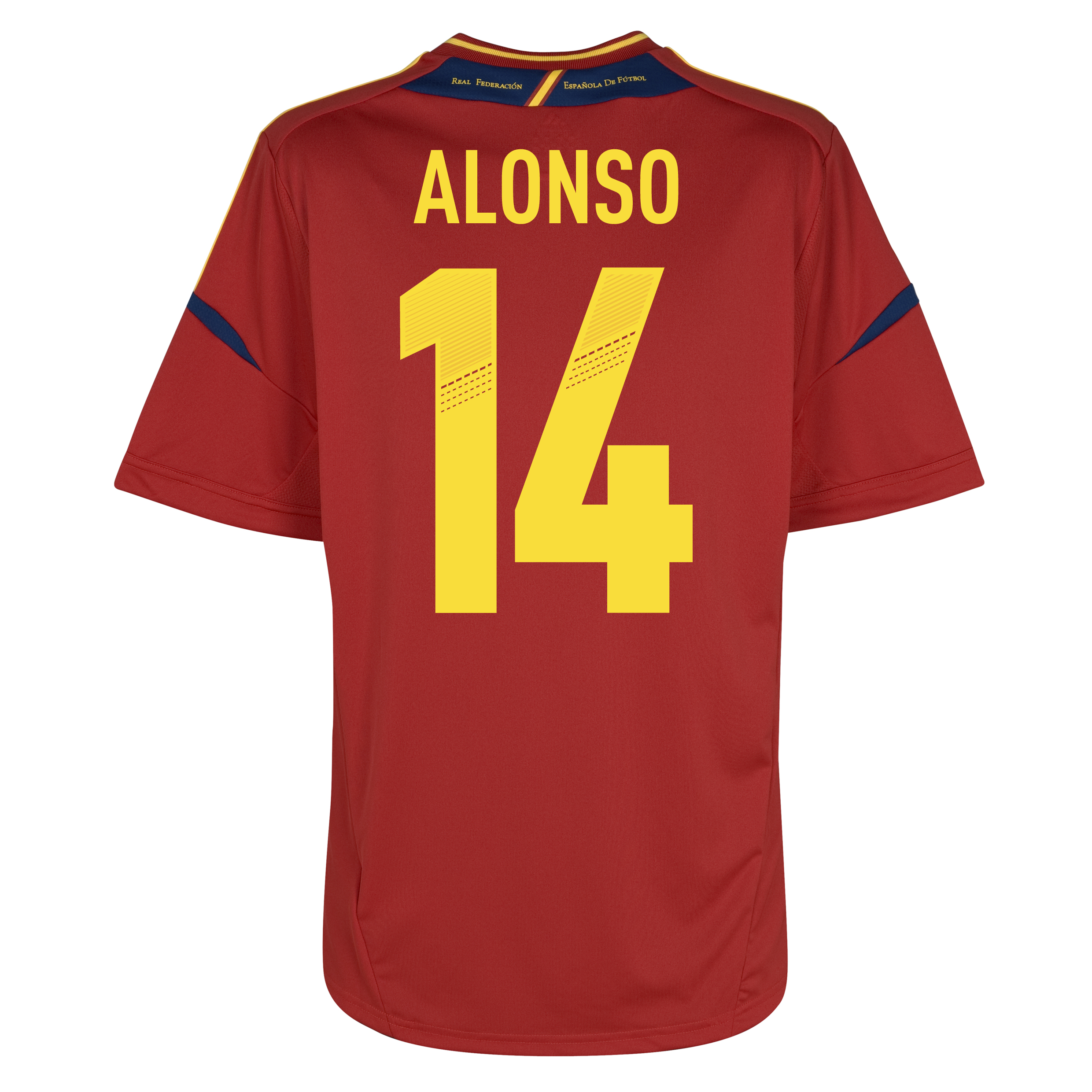 Spain Home Shirt 2012-13 - Kids - University Red-Sunshine with Alonso 14 printing