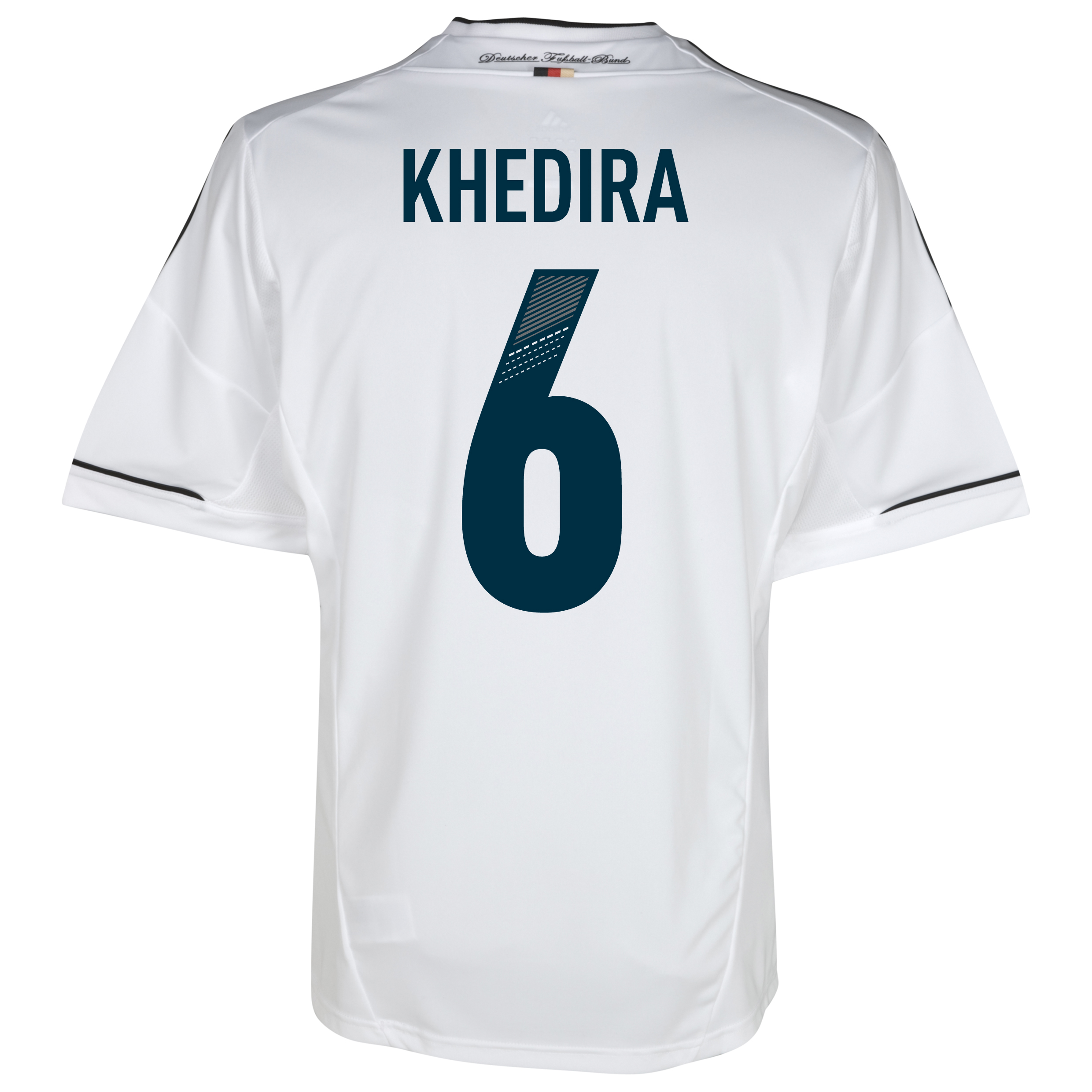 Germany Home Shirt 2012/14 - White/Black with Khedira 6 printing.