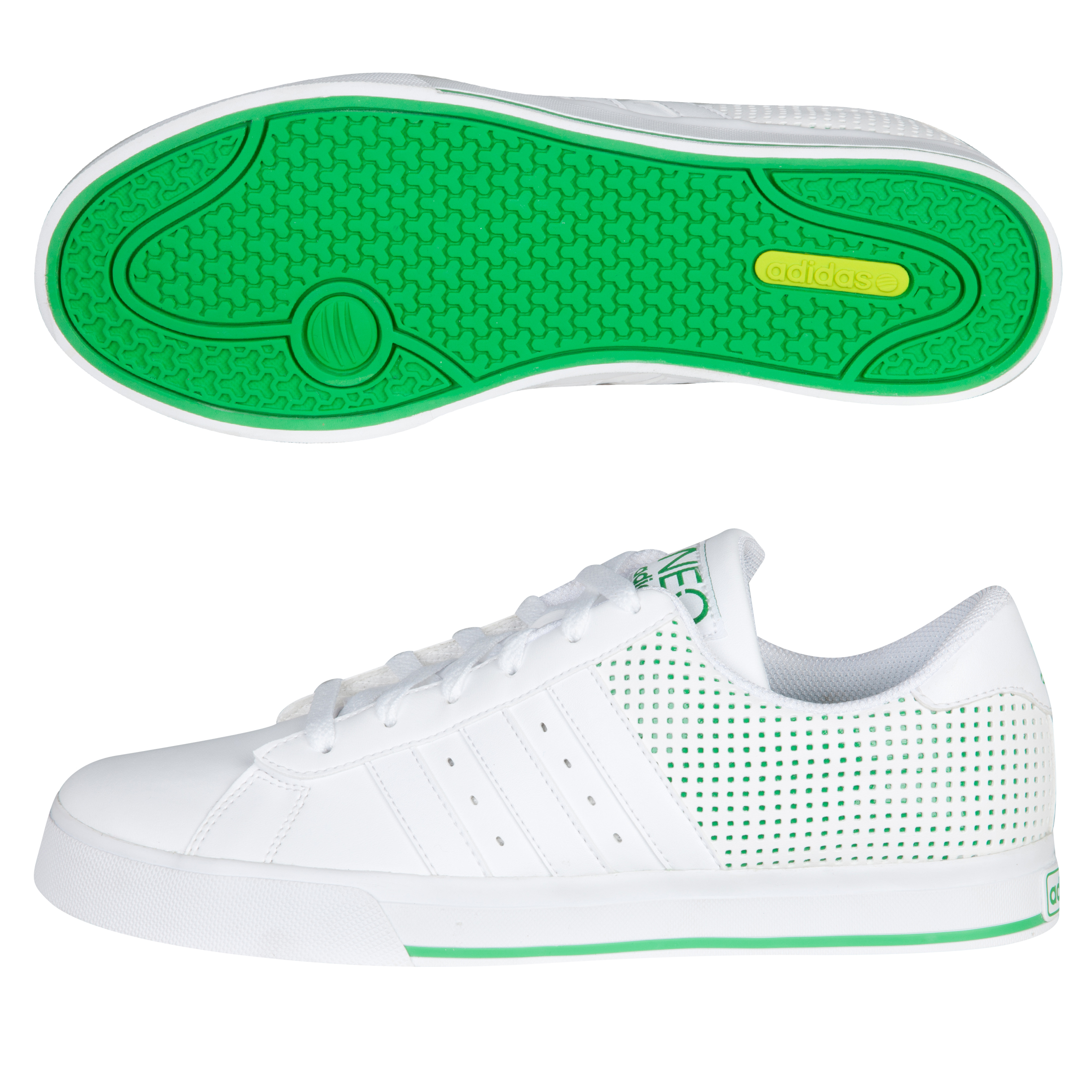 adidas NEO Daily Vulc Structure Trainers - Running White Ftw / Running White Ftw / Real Green S11