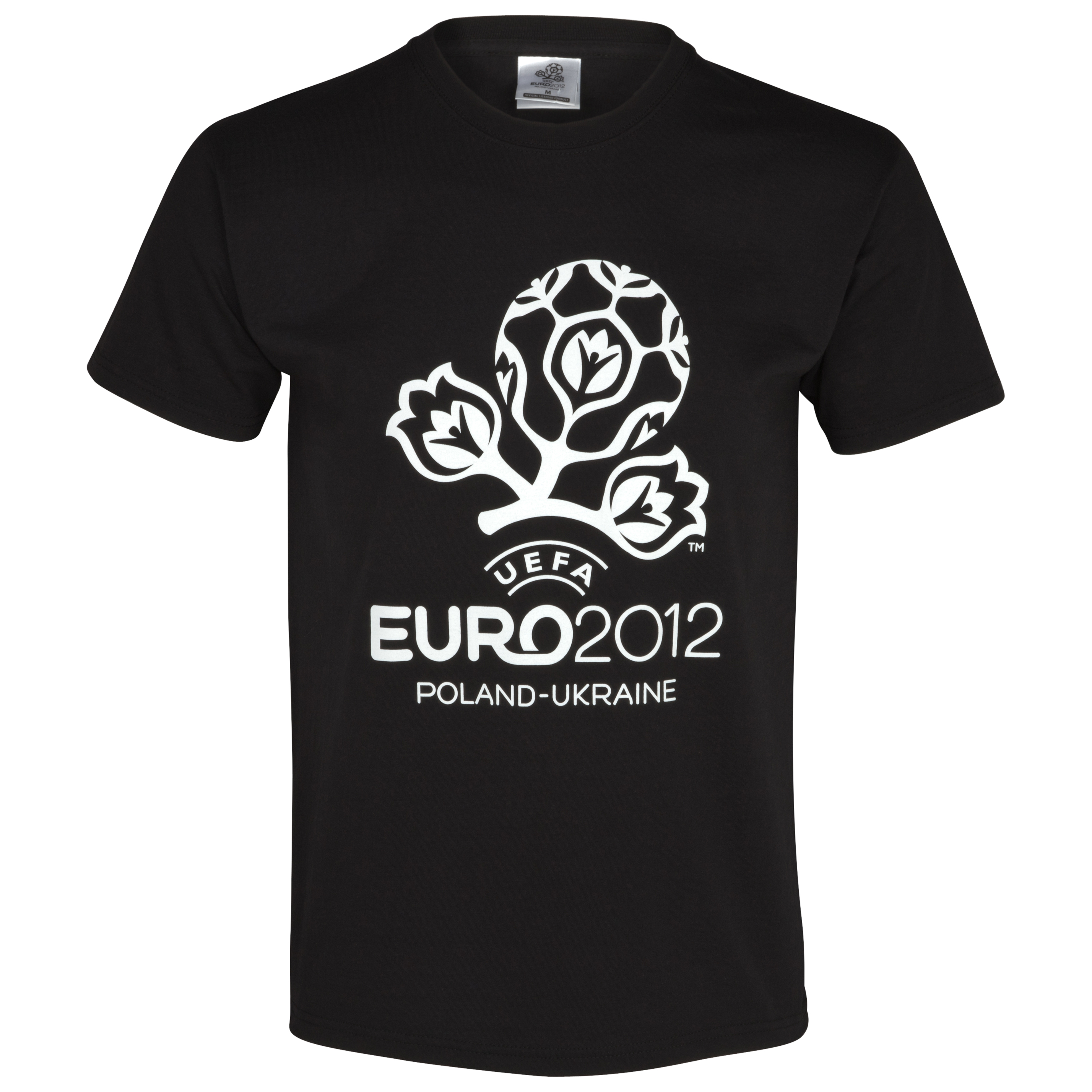 Euro 2012 Large Logo Tonal T-Shirt - Black/White.