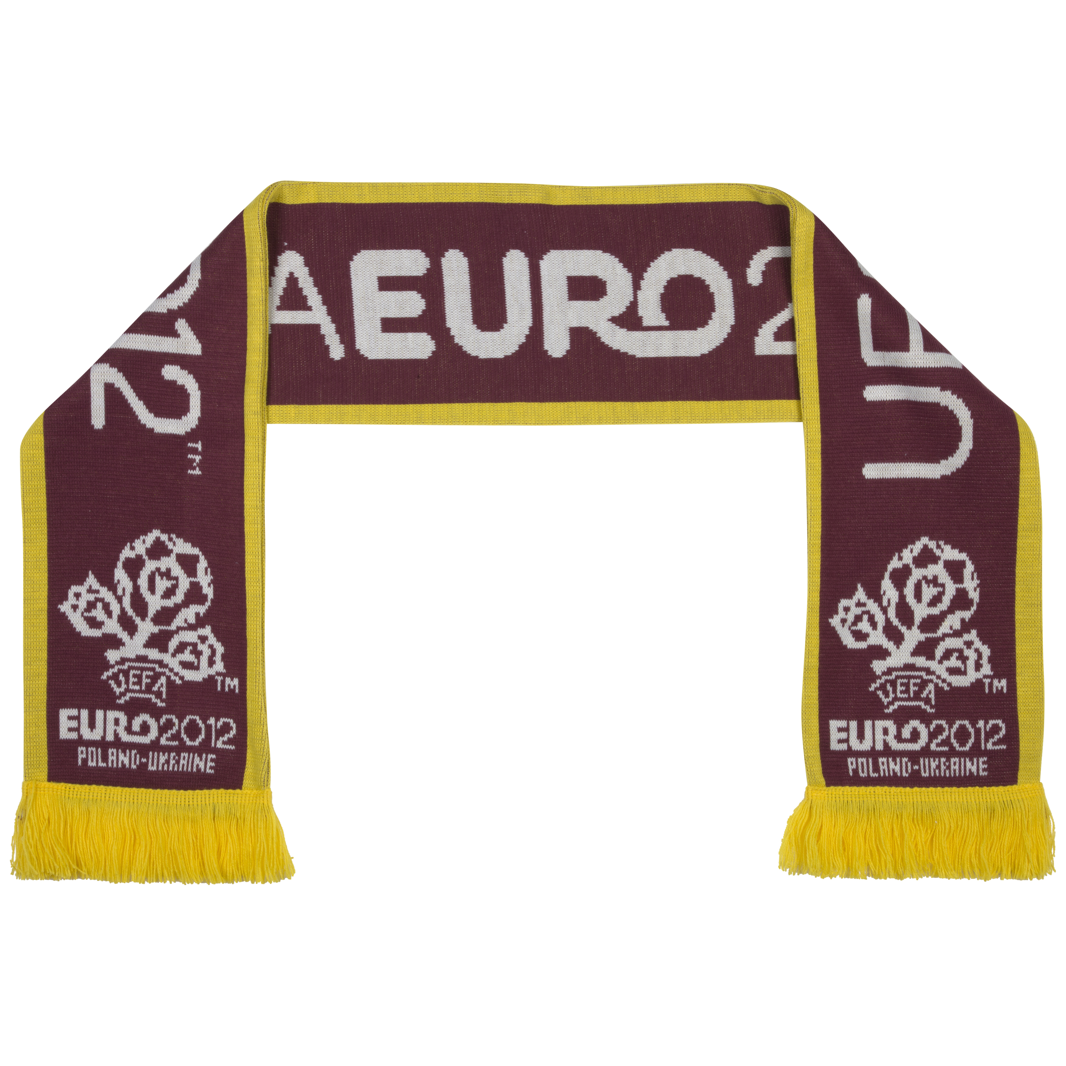 Euro 2012 Basic Logo Jacquard Scarf Burgundy~Yellow