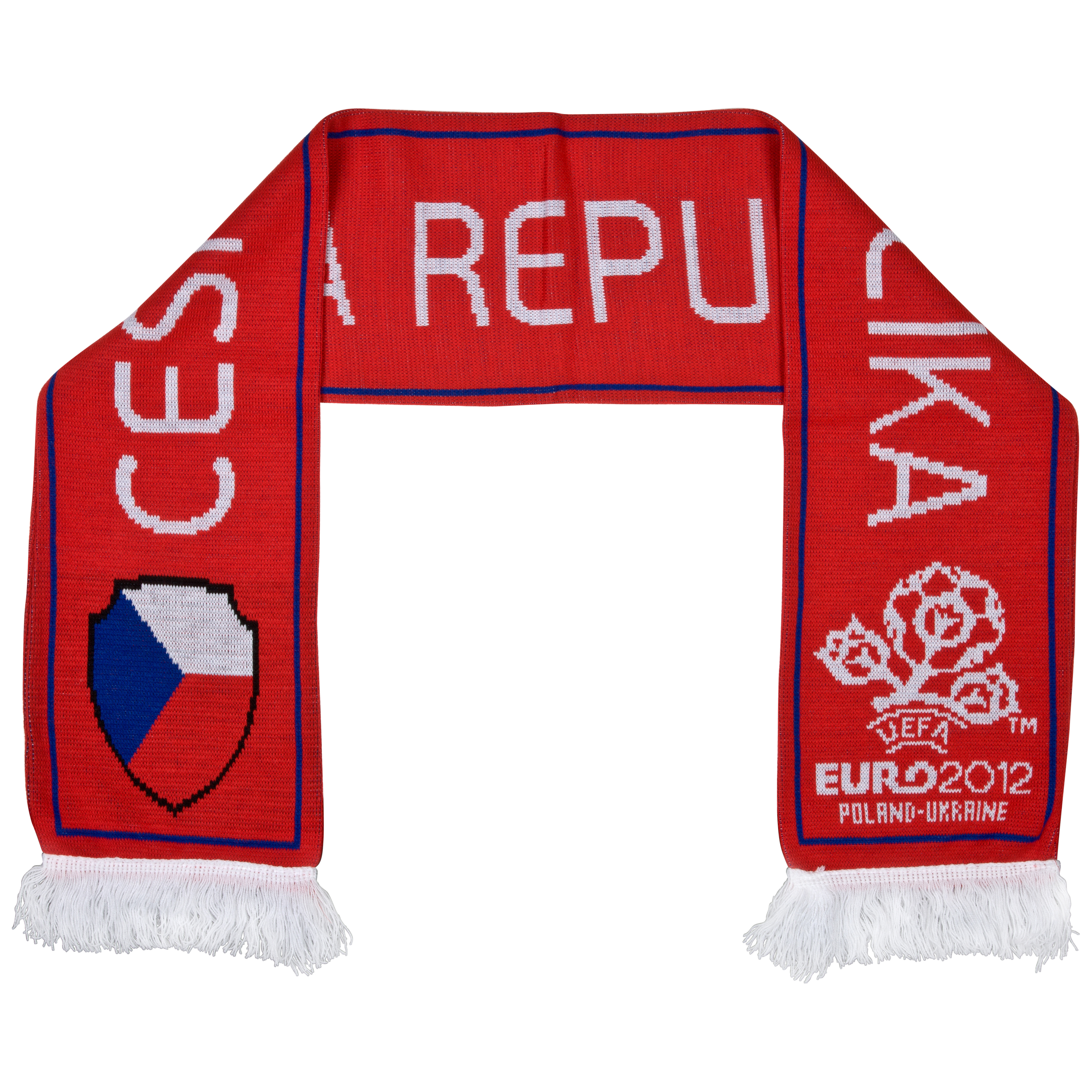 Euro 2012 Czech Republic Jacquard Scarf Red~White