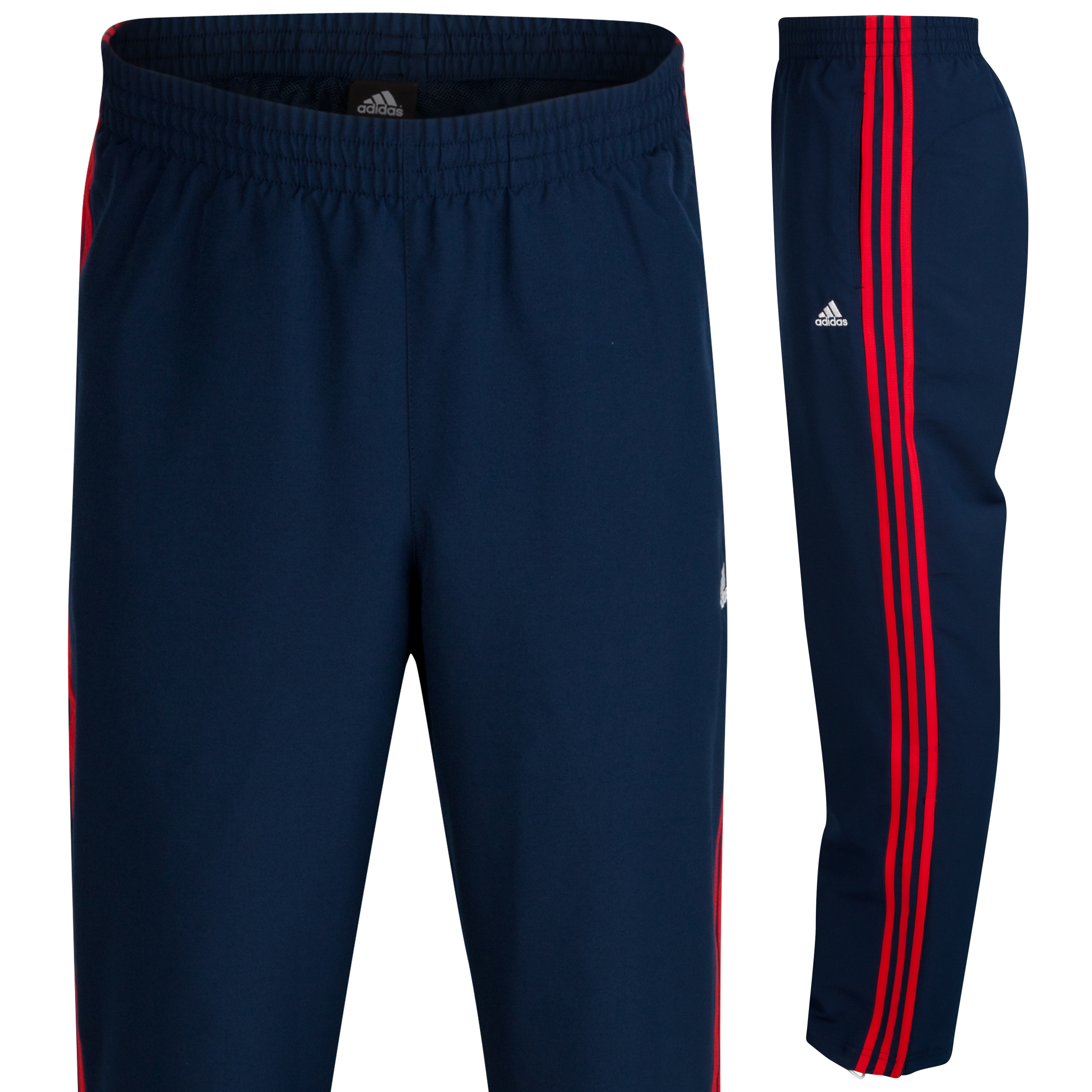 adidas Essentials 3 Stripe Woven Open Hem Pant - Collegiate Navy/Red S09