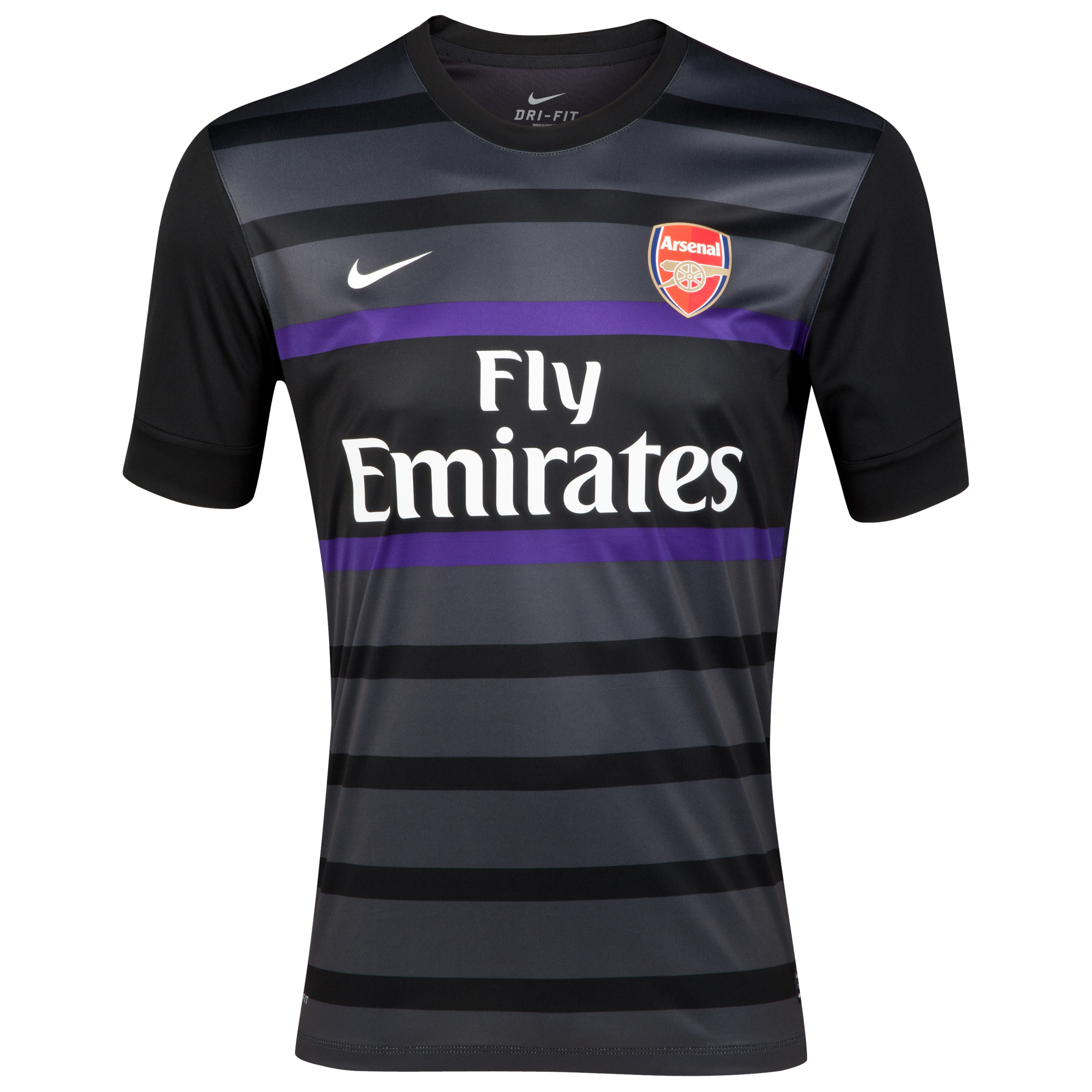 Arsenal Short Sleeve Pre Match Top 1  - Black/Anthracite/Court Purple/White