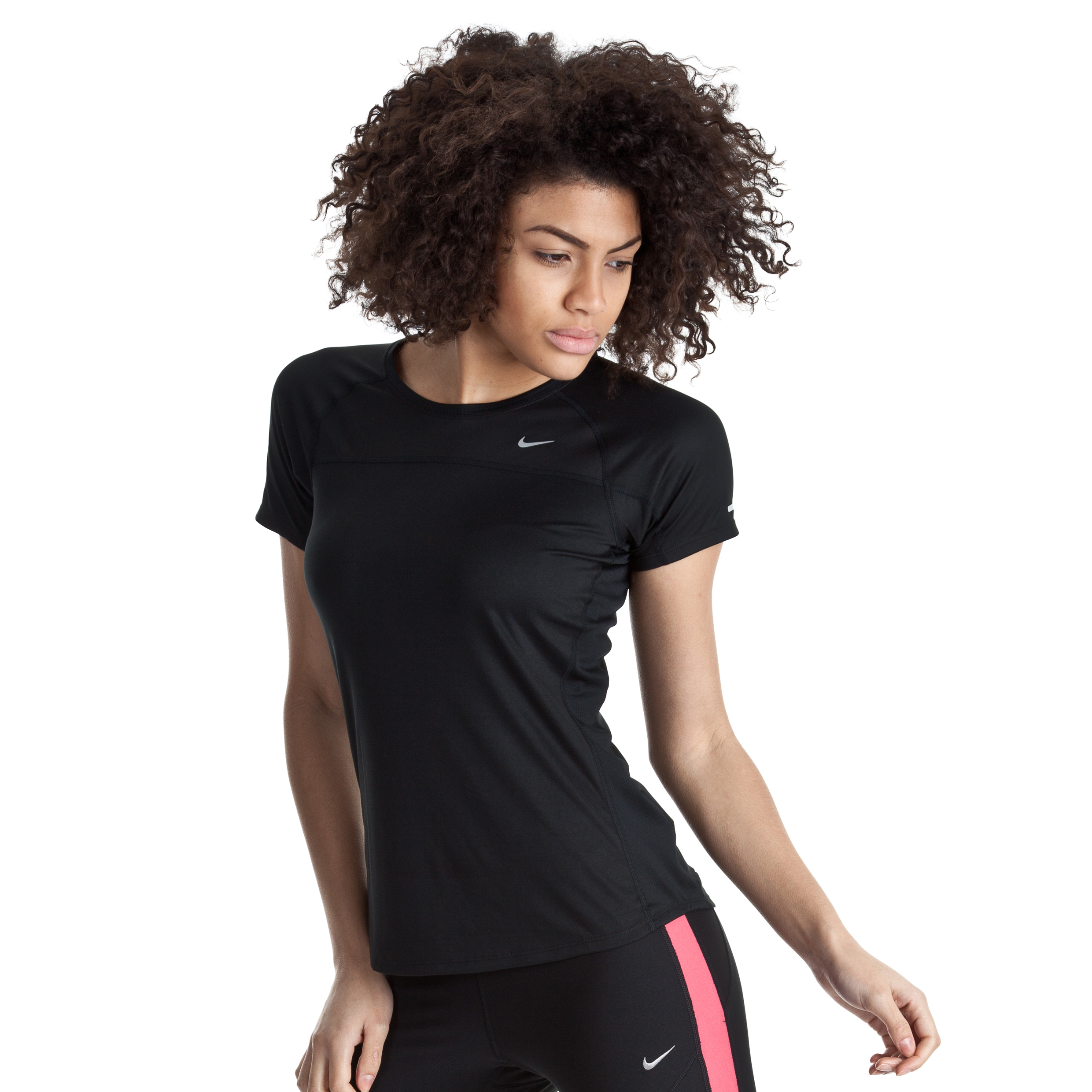 Nike Miler T-Shirt - Black/Reflective Silver - Short Sleeve - Womens