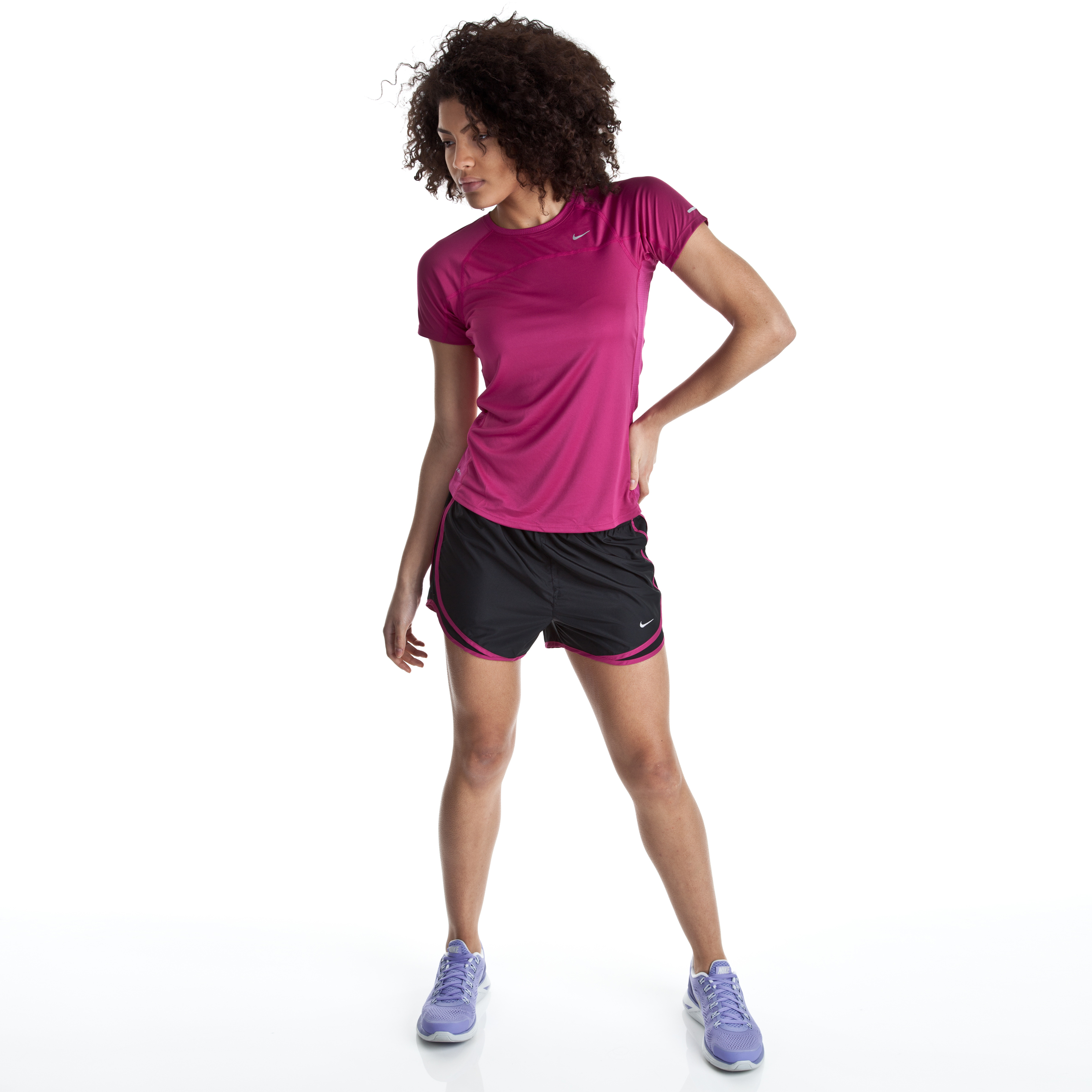 Nike Tempo Shorts - Black/Rave Pink/Matte Silver - Womens