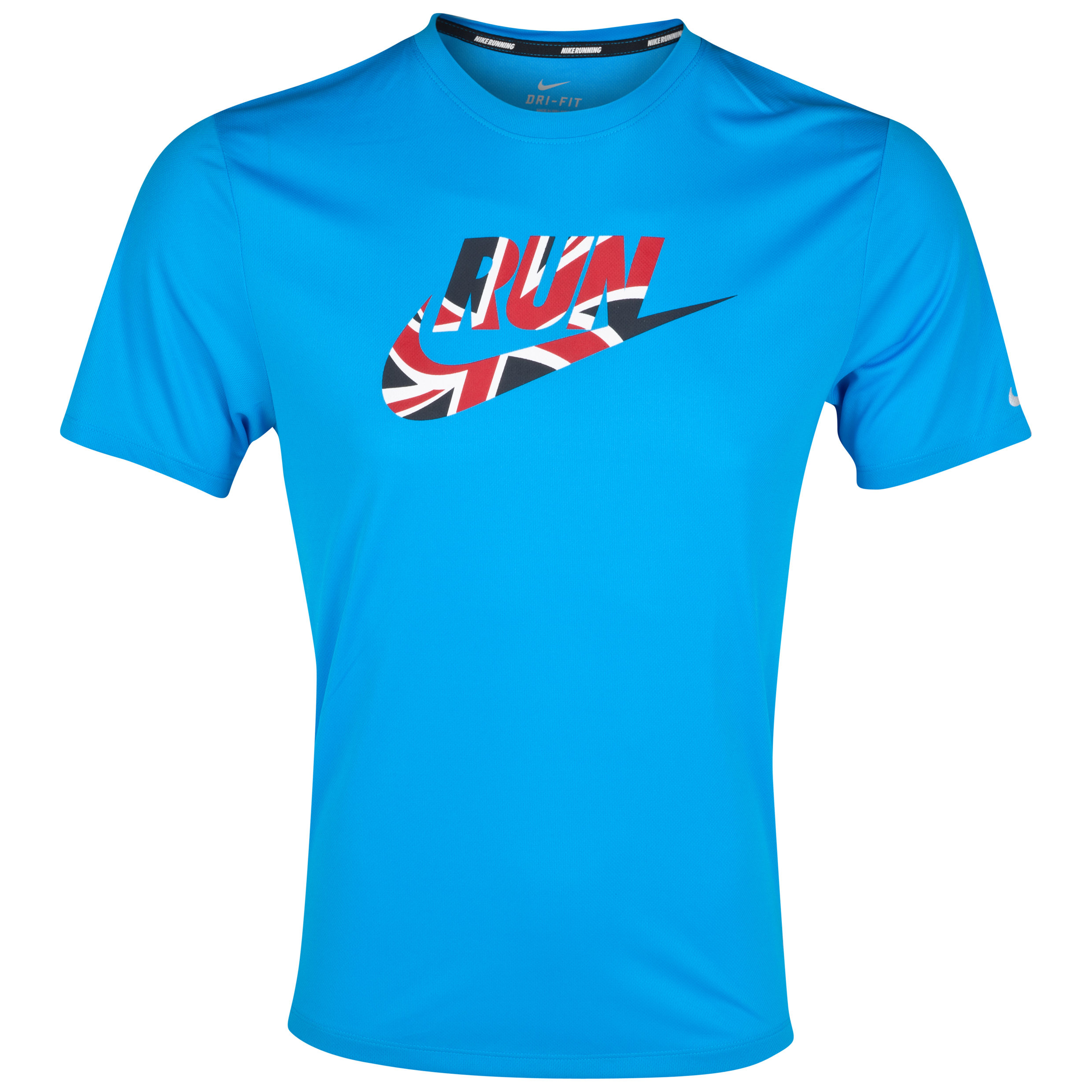 Nike Challenger Swoosh Run T-Shirt - Blue Glow/Sport Red/Reflective Silver
