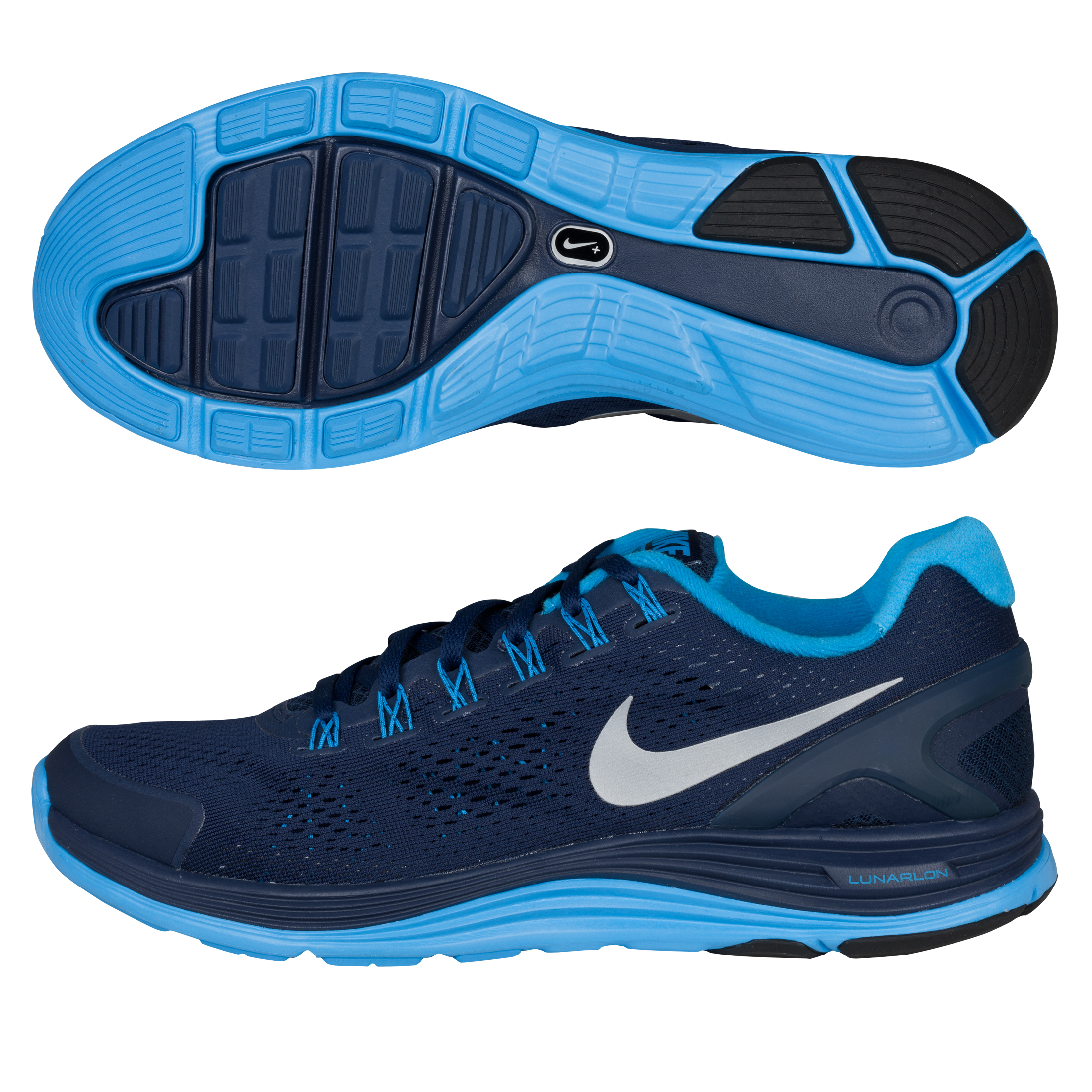 Nike Lunarglide+ 4 Trainers - Midnight Navy/Silver/Blue Glow