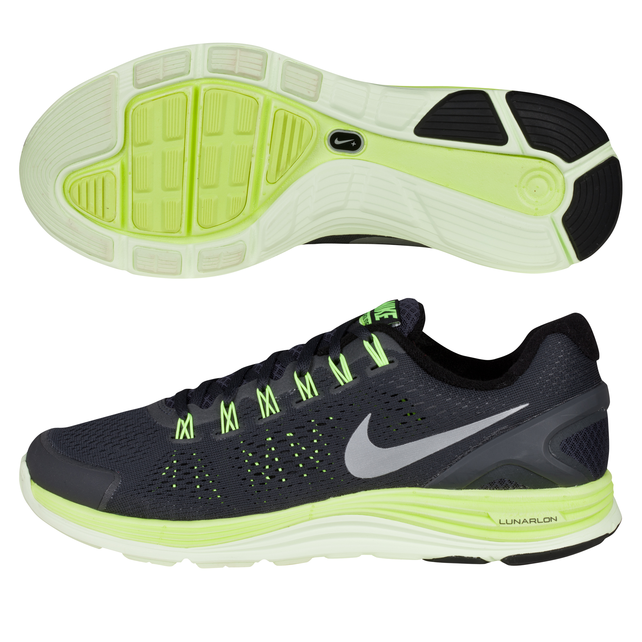 Nike Lunarglide+ 4 Trainers - Anthracite/Silver/Volt/BRLY VL