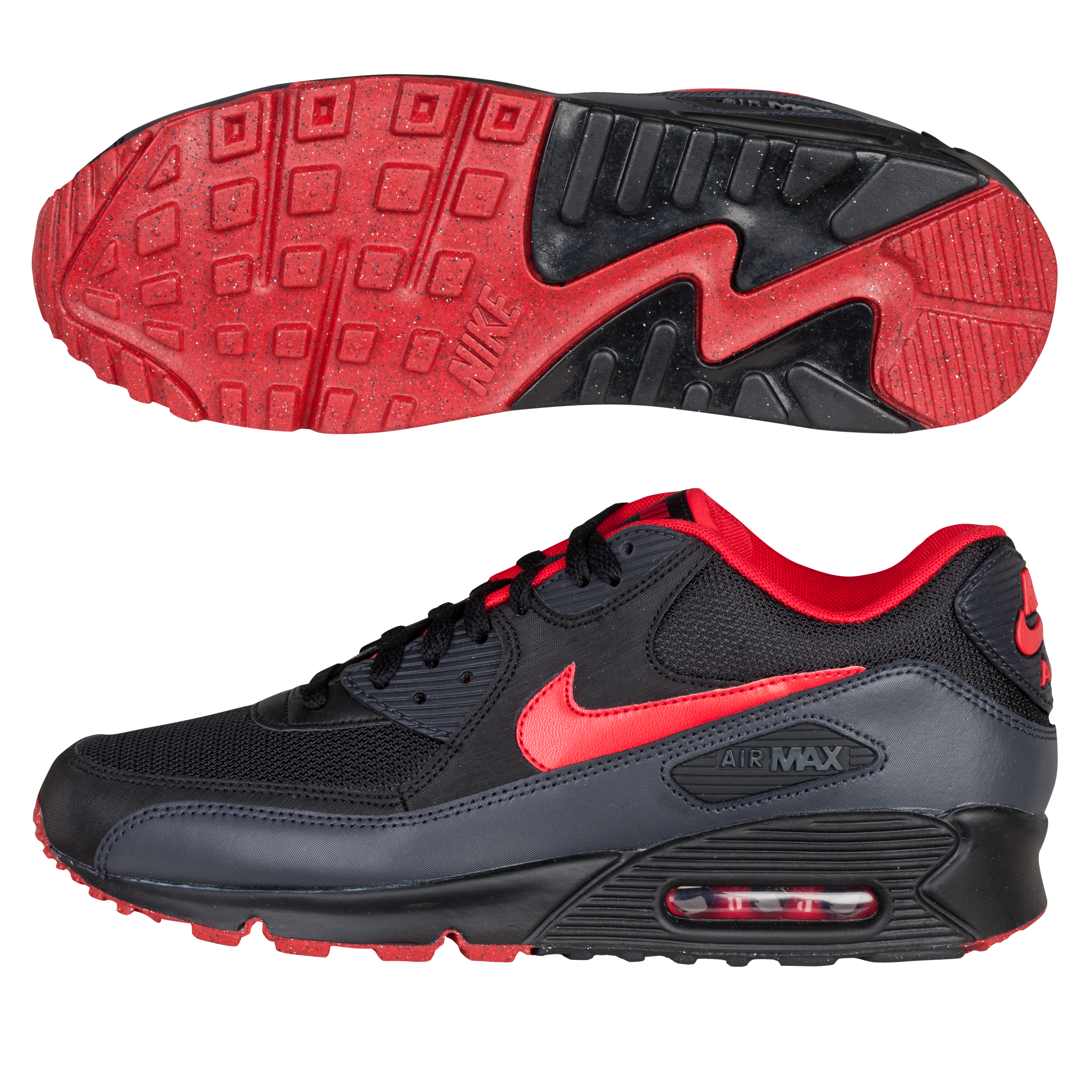 Nike Air Max 90 '08 Trainers - Black/University Red/Anthracite/Natural Grey