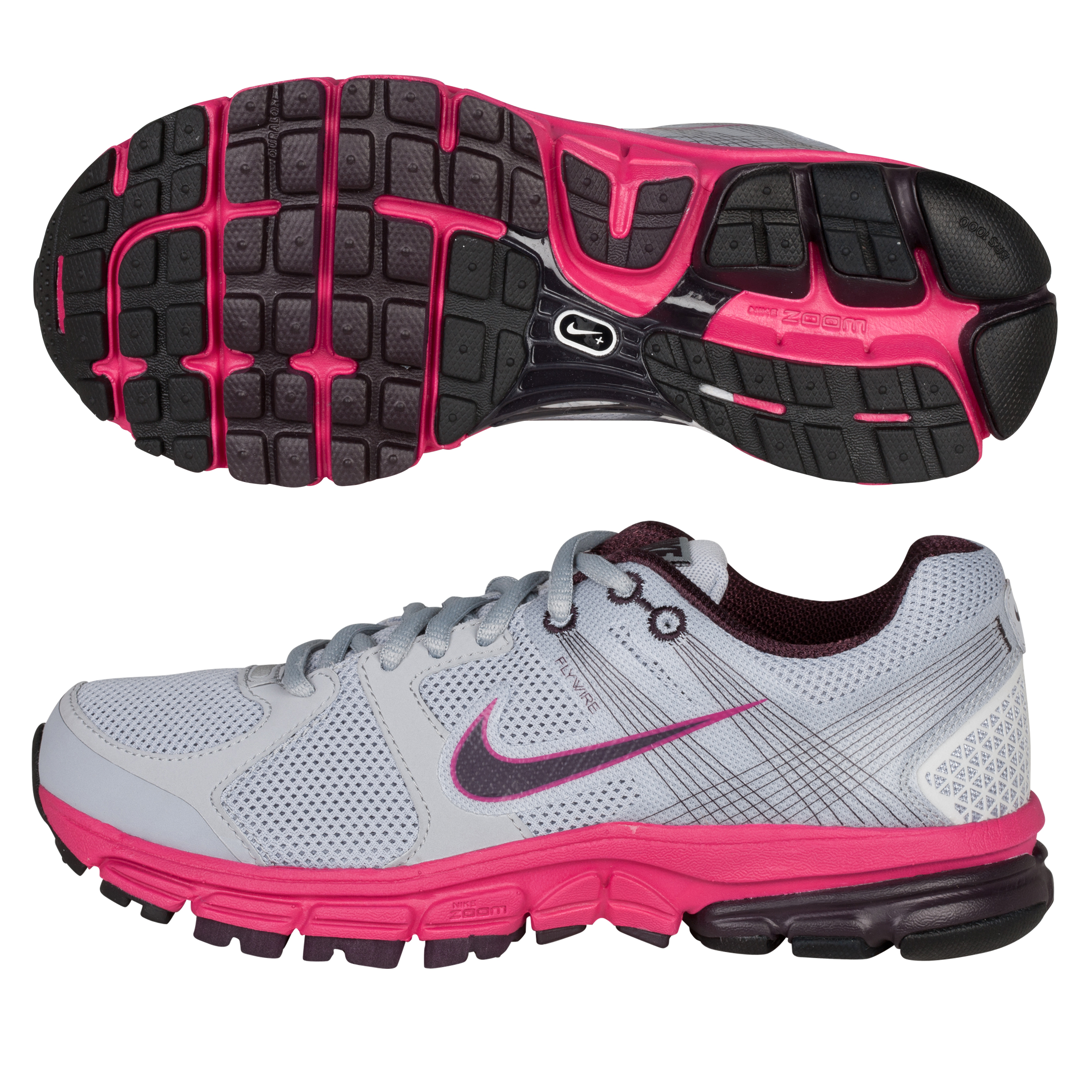 Nike Zoom Structure(+) 15 Trainers - Wolf Grey/PRT WN/Fireberry - Womens