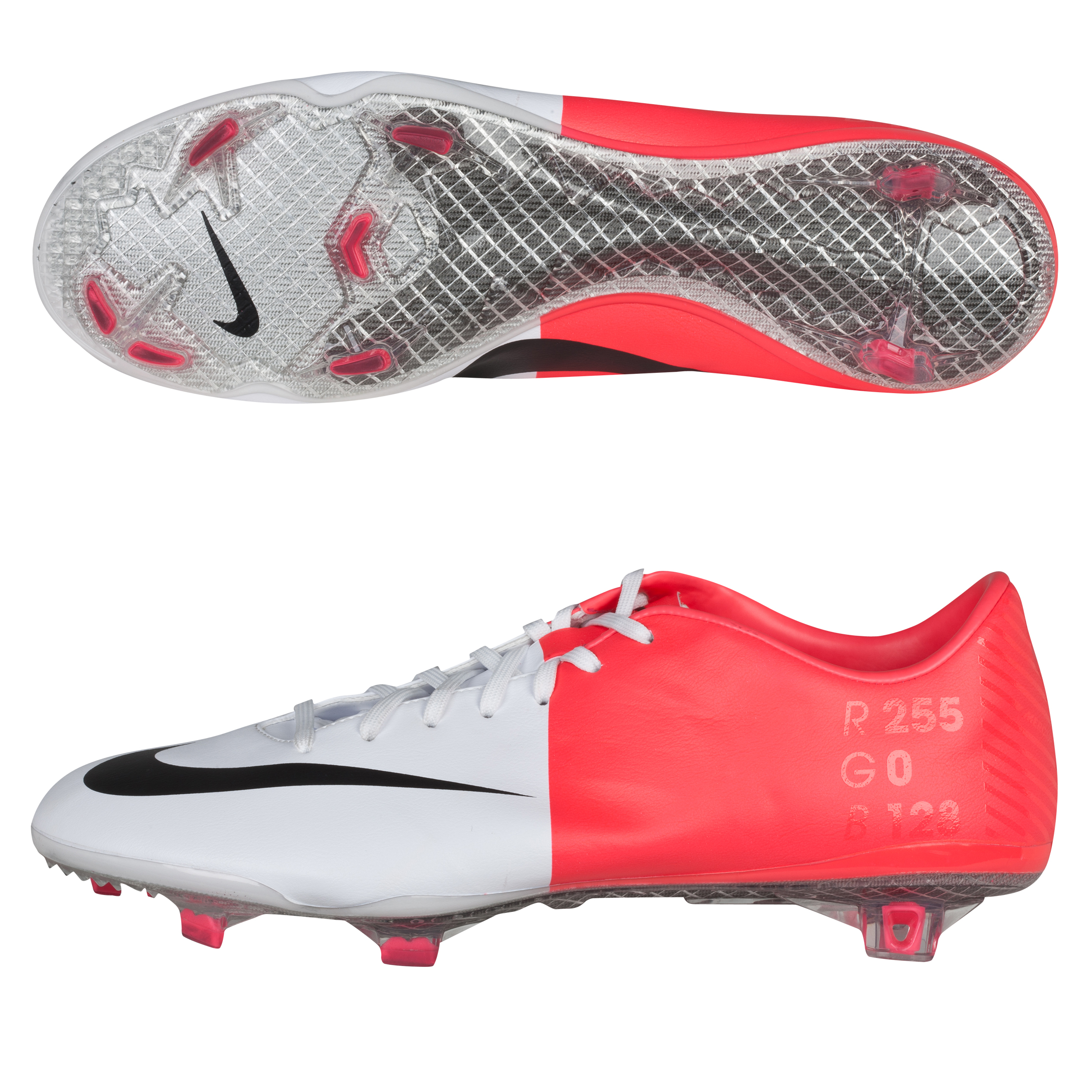 Nike Mercurial Vapor VIII Firm Ground Football Boots - White/Black/Solar Red