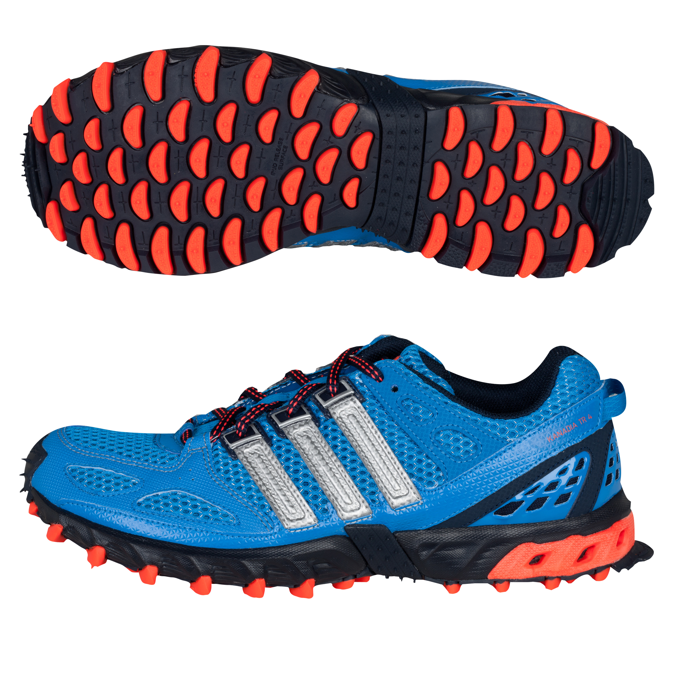 Adidas Kanadia 4 TR Running Trainers - Bright Blue/Metallic Silver/Infrared