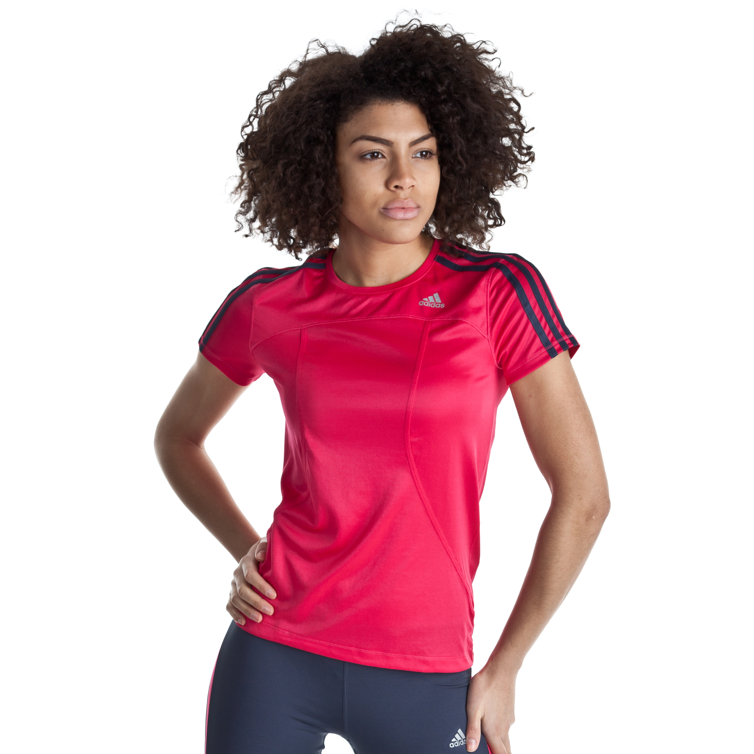 Adidas Response DS T-Shirt - Bright Pink/Urban Sky - Womens