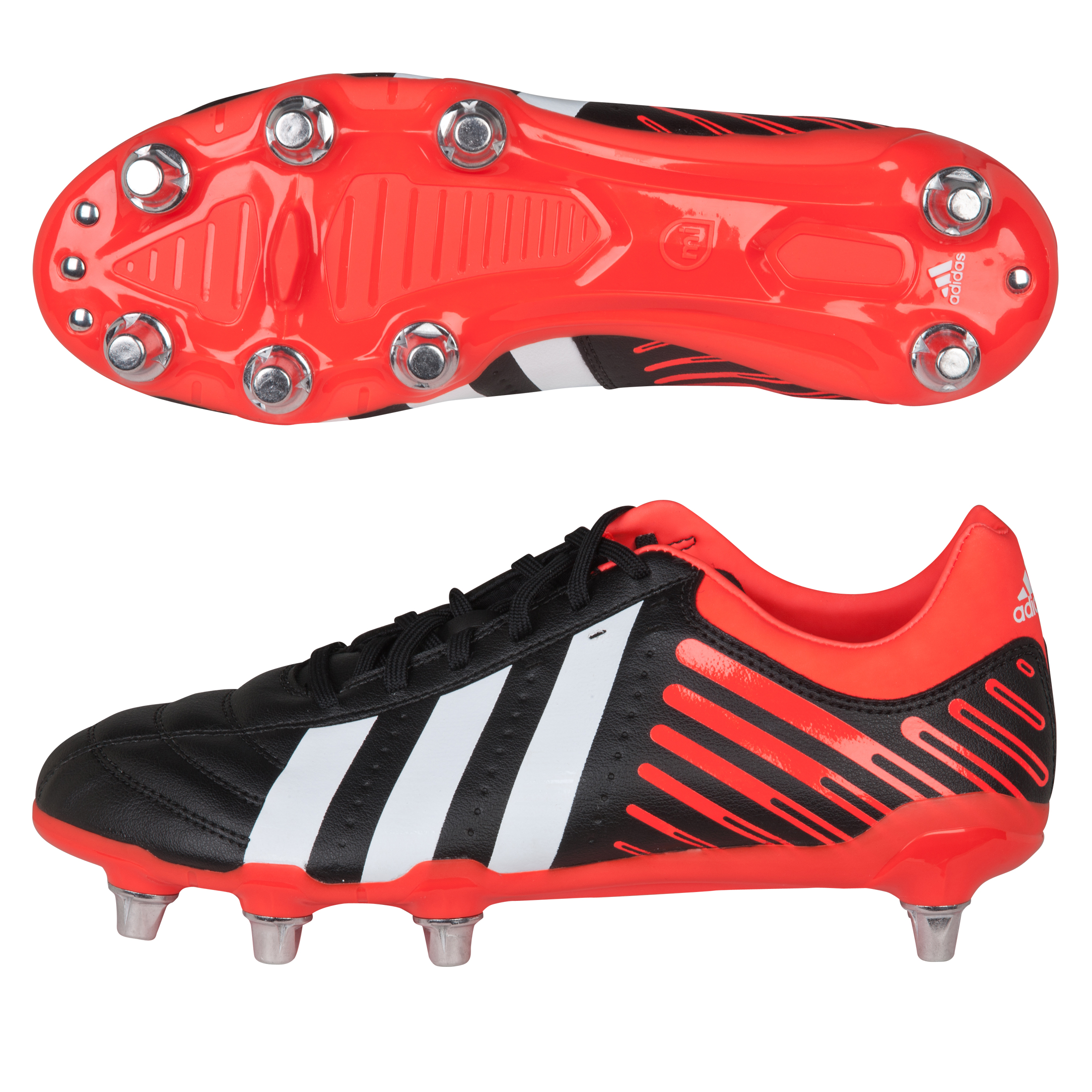 Adidas Regulate Kakari Soft Ground Rugby Boots - Black/Running White/Infrared