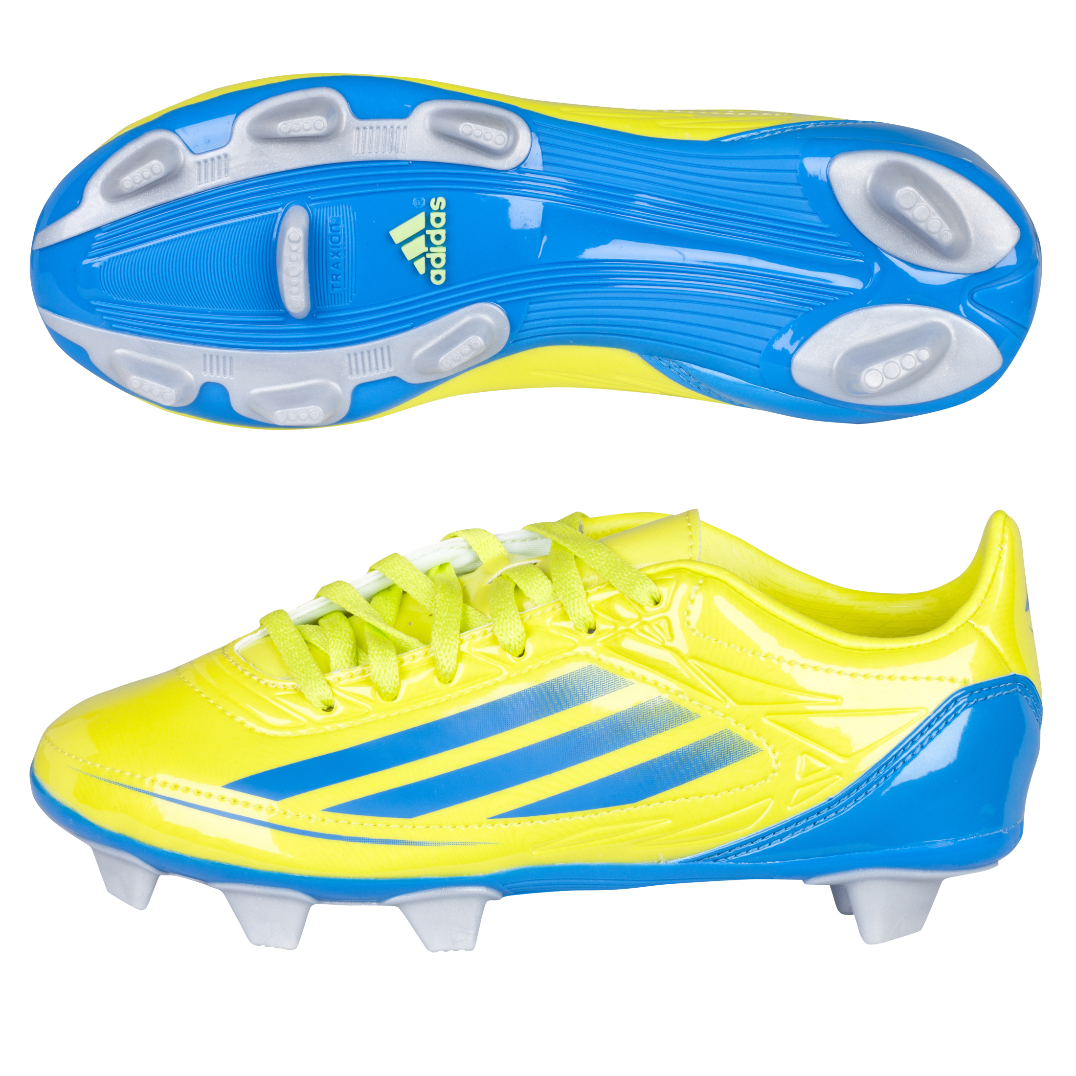 Adidas RS7 II TRX Soft Ground Rugby Boots - Lab Lime/Bright Blue - Kids