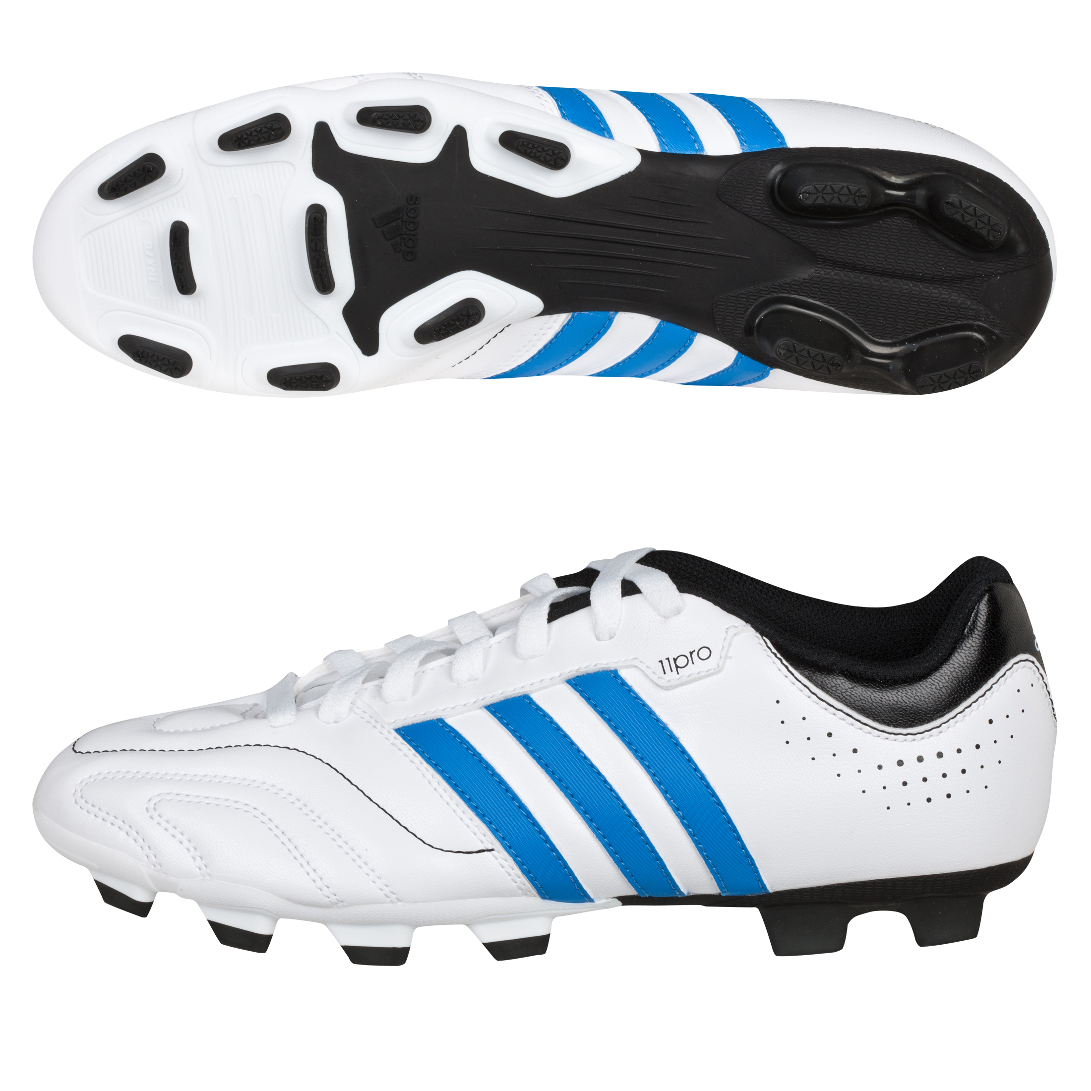 Adidas 11Questra TRX Firm Ground Football Boots - White/Bright Blue/Black