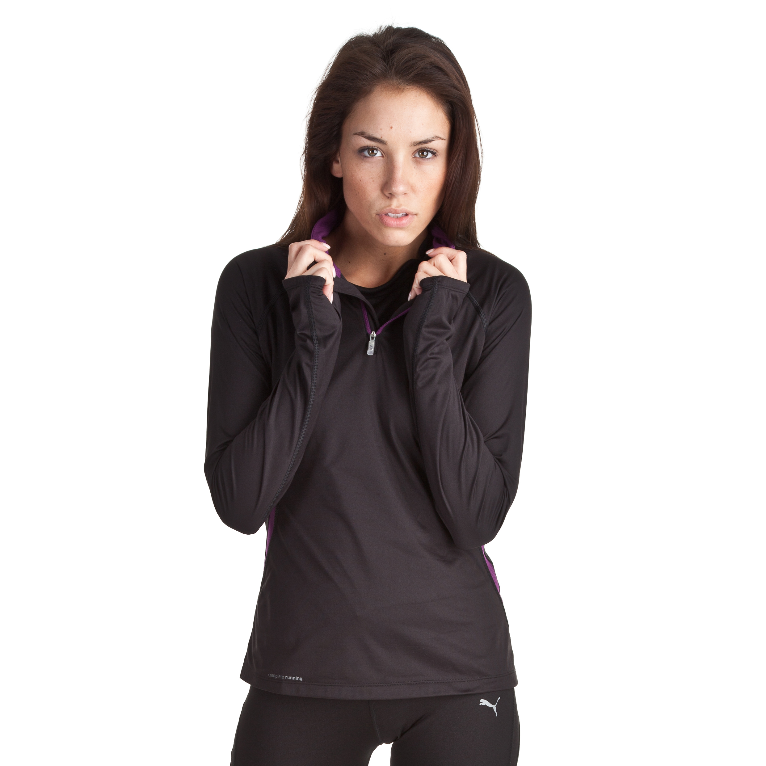 Puma Essentials Half Zip Top - Long Sleeve - Black - Womens