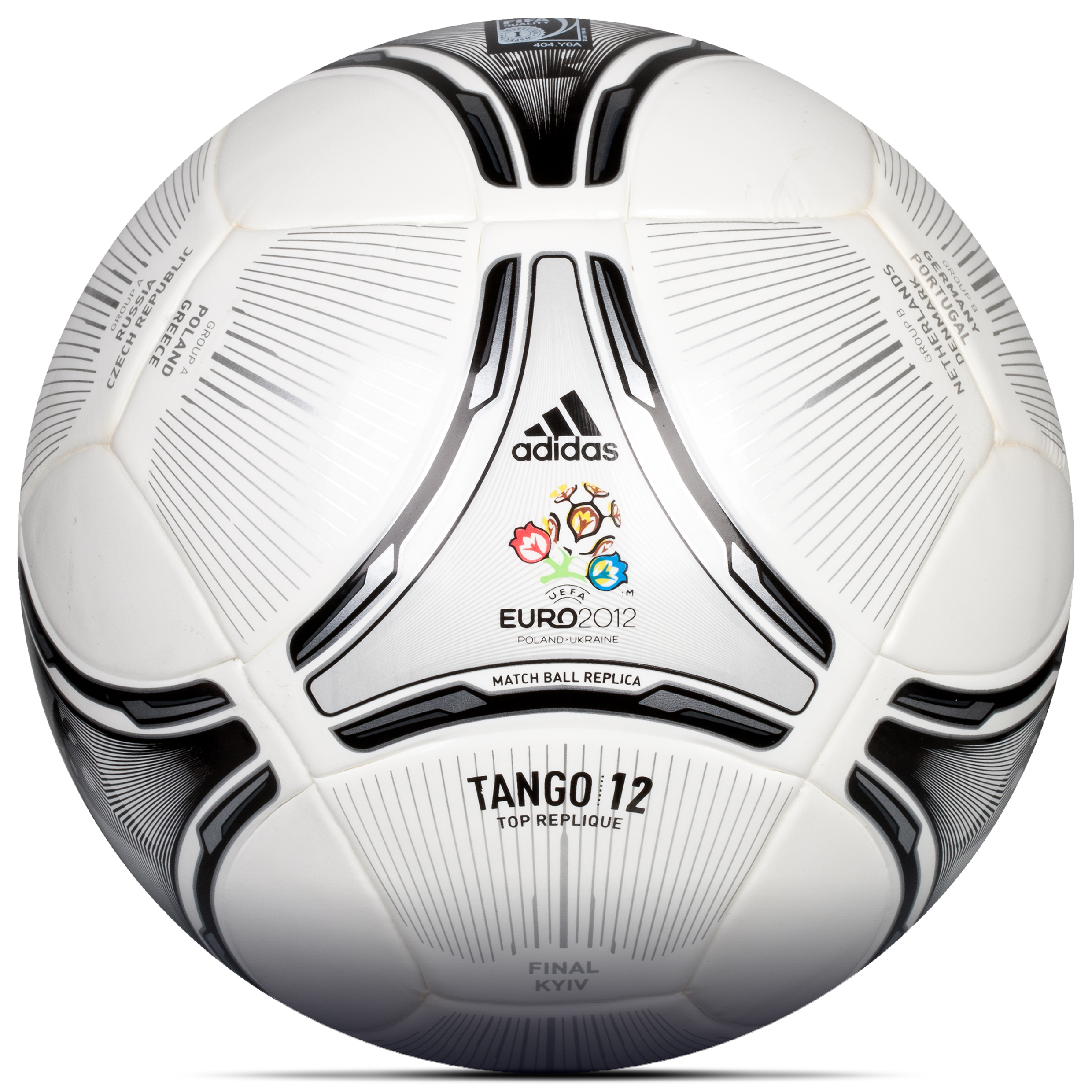 adidas Euro 2012 Final Top Replica Football White~Black~Metallic Silver