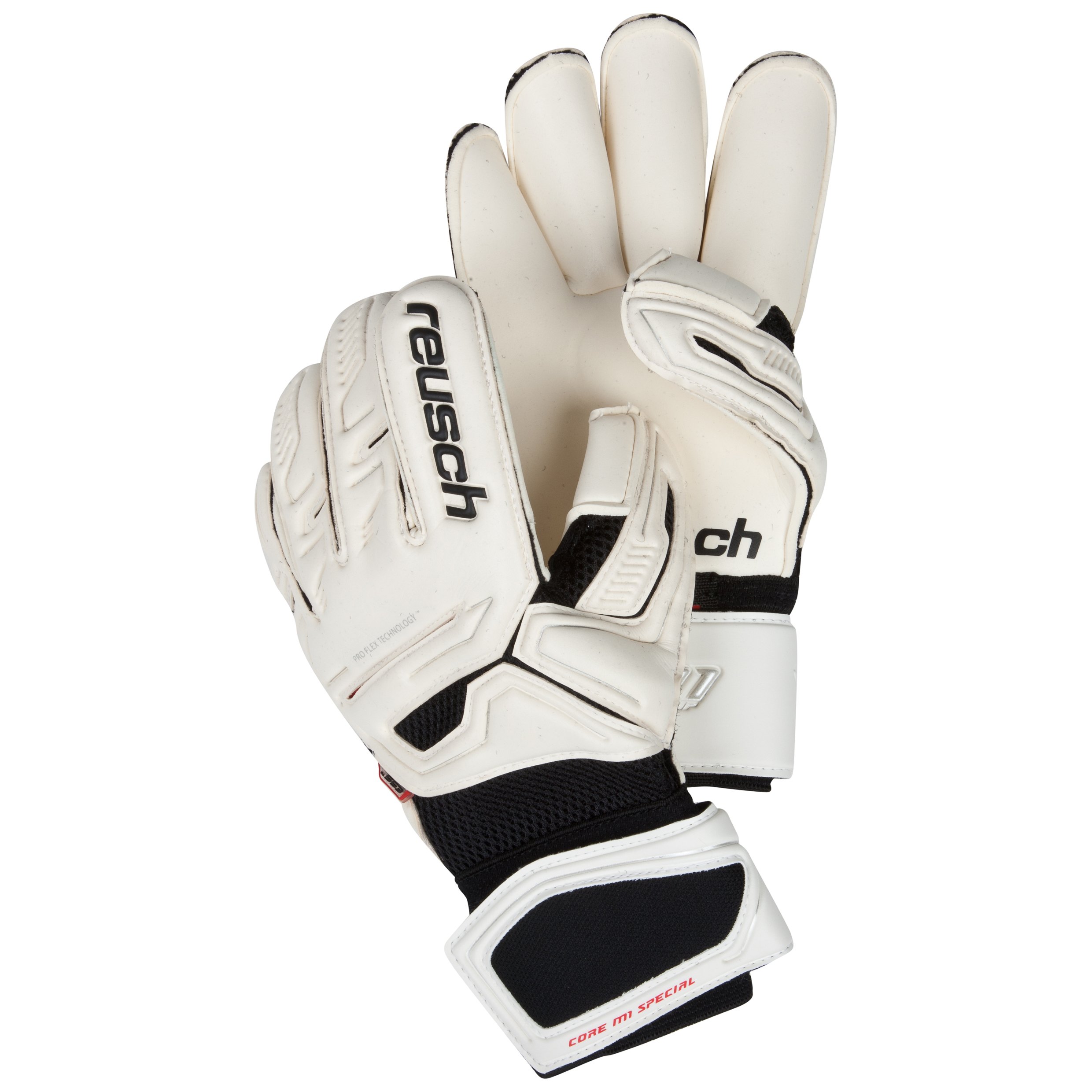 Reusch CF Pro M1 Special Goalkeeper Gloves-White/Fire Red/Lime Green