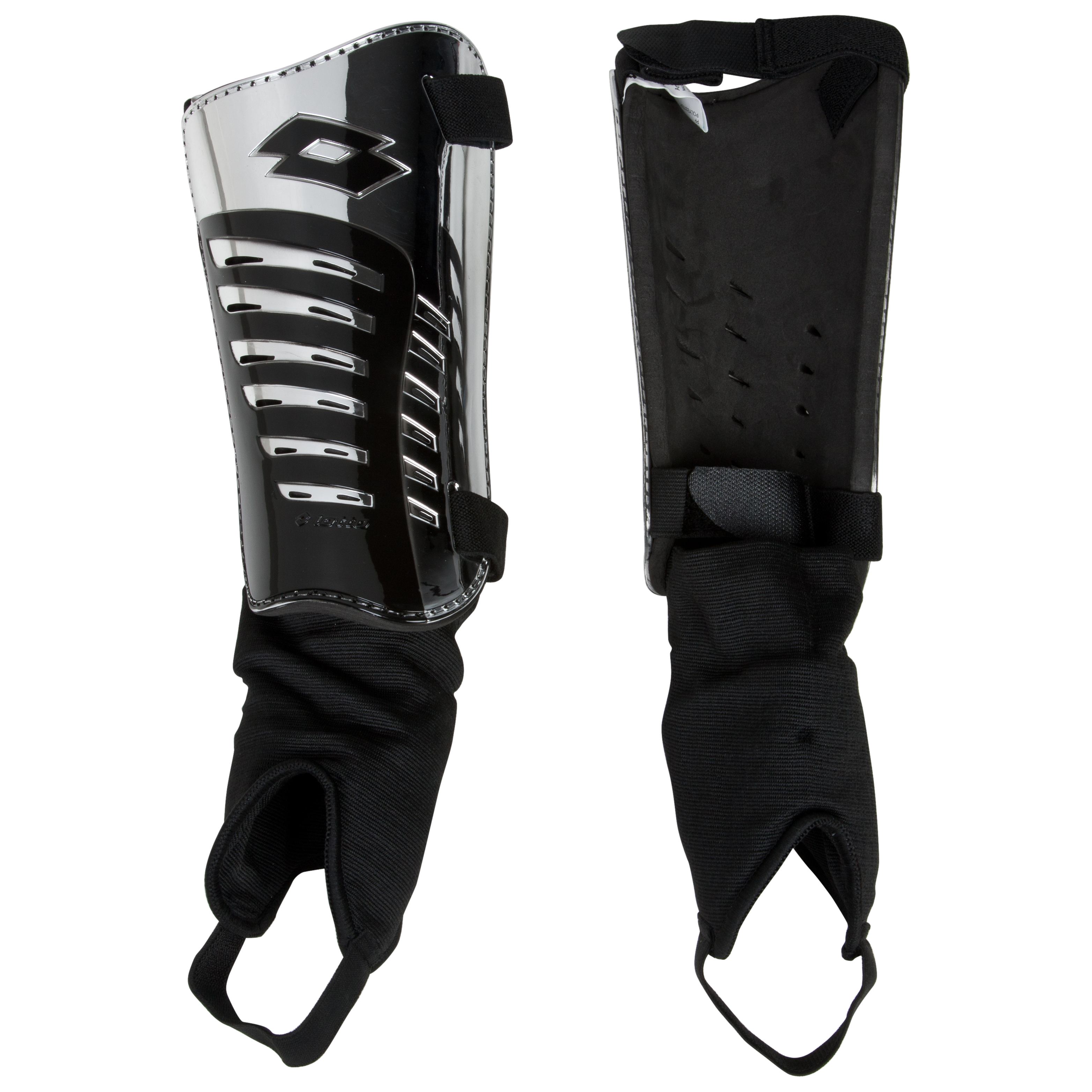 Lotto SH500 Shin Pads - Chrome/Black - Large