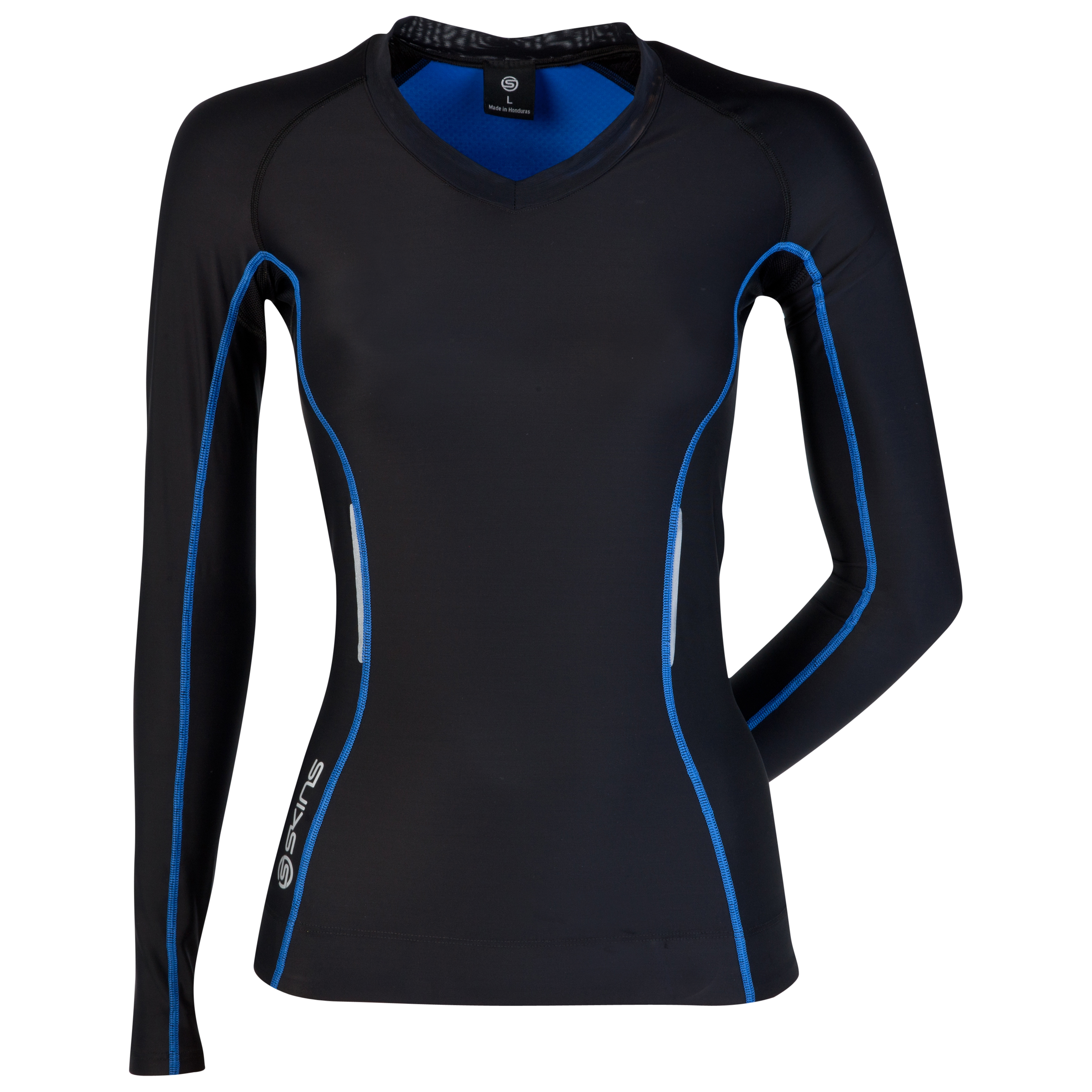 Skins A200 Long Sleeve Top - Black/Blue - Womens