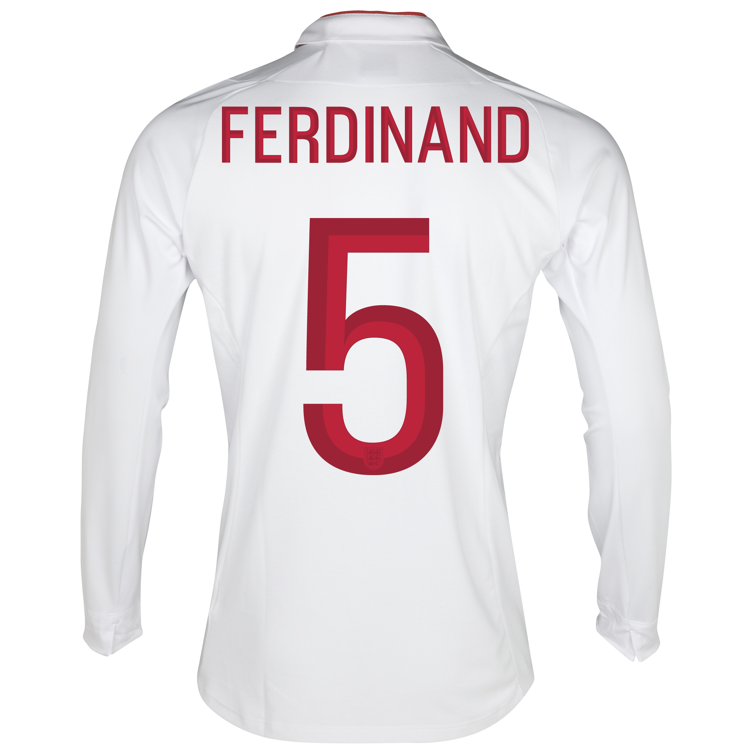 England Home Shirt 2012~13 Long Sleeve with Ferdinand 5 printing