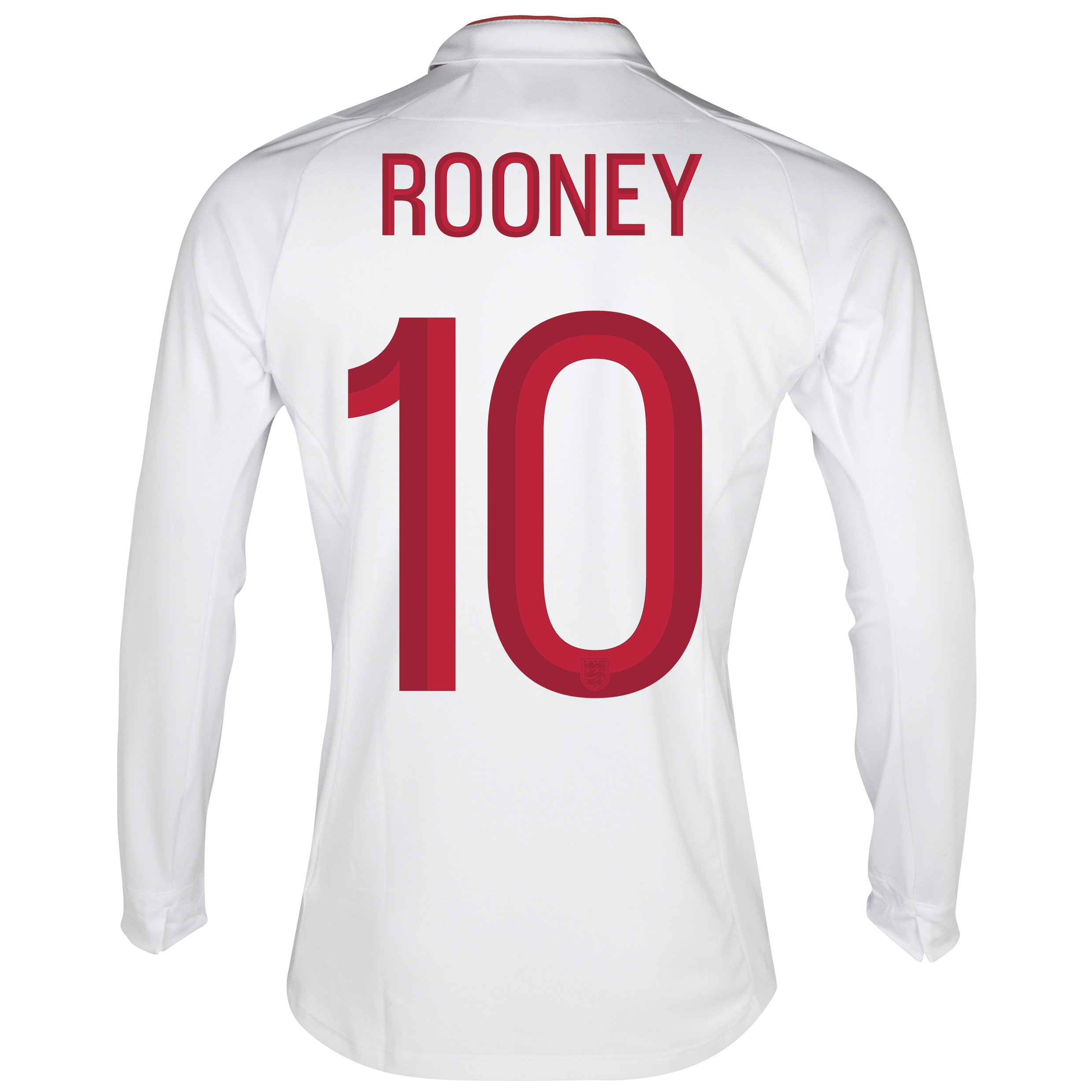 England Home Shirt 2012/13 - Long Sleeve - Boys with Rooney 10 printing