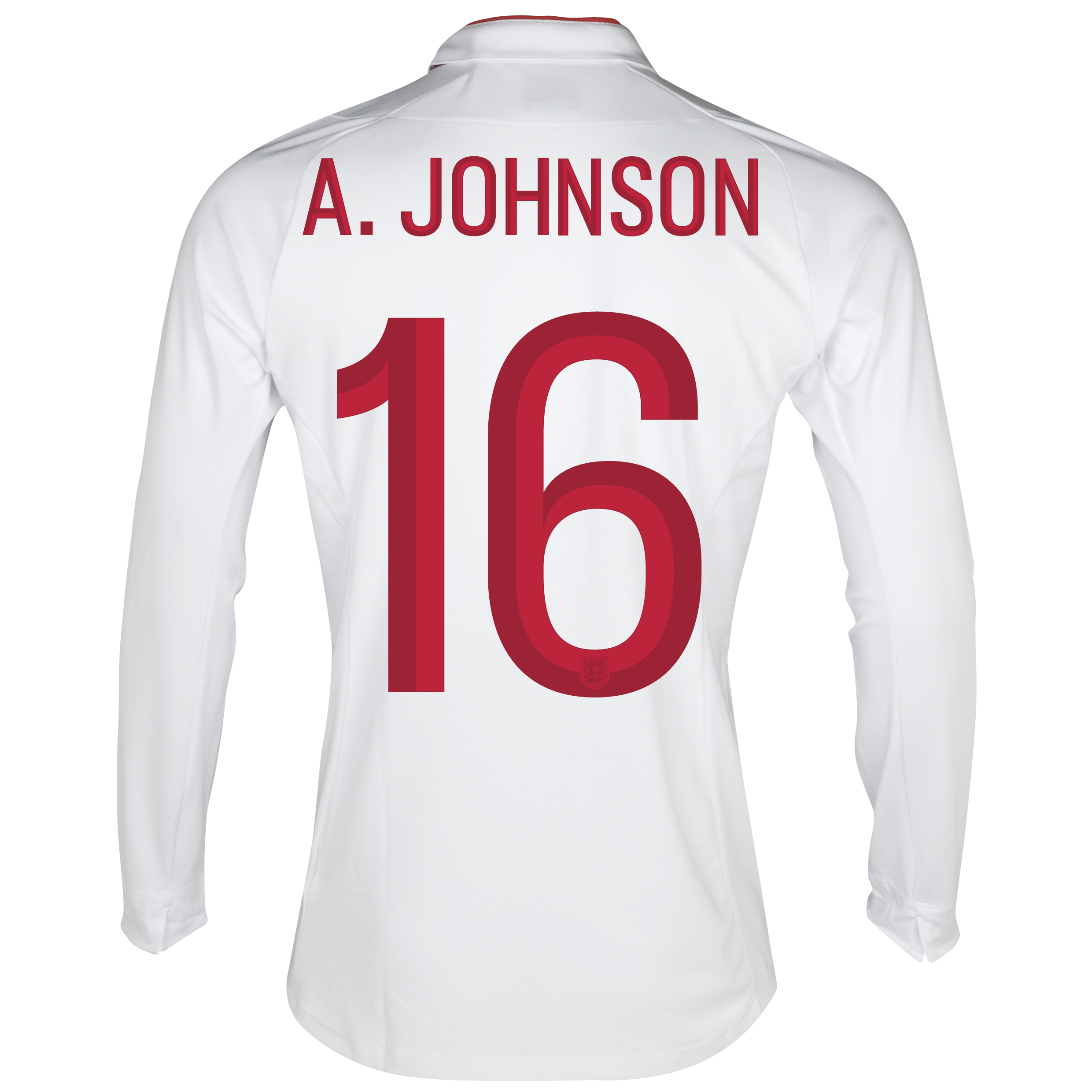 England Home Shirt 2012/13 - Long Sleeve - Boys with A.Johnson 16 printing