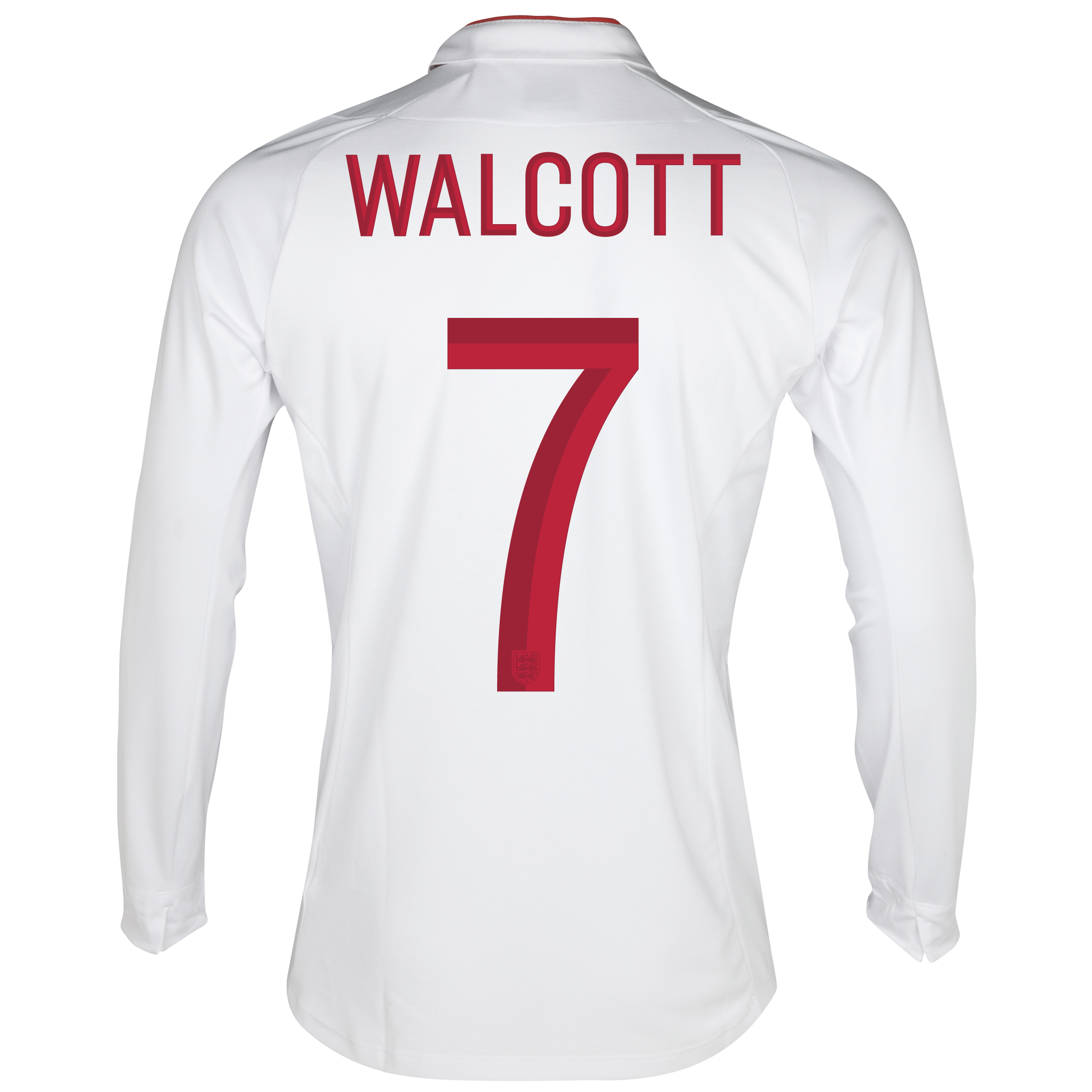 England Home Shirt 2012~13 Long Sleeve with Walcott 7 printing