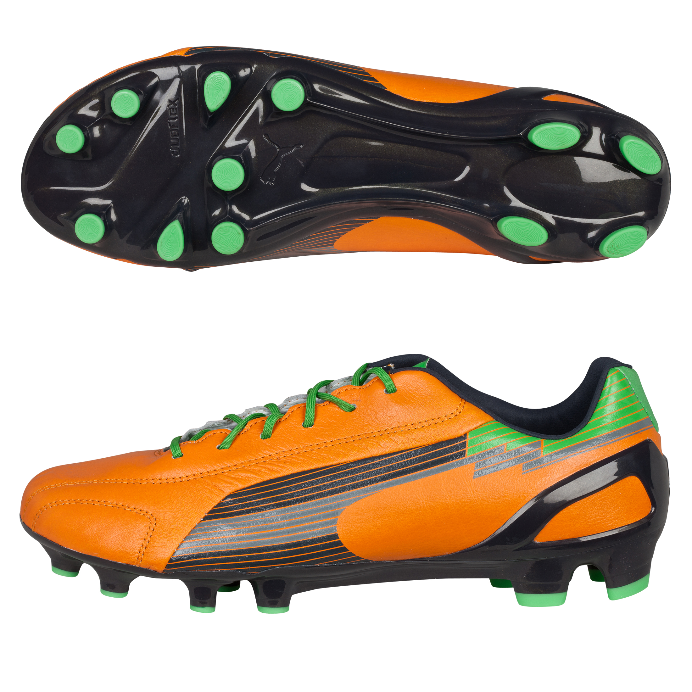 Evospeed 1 Leather FG Flame Orange/Team Charcoal/Classic Green