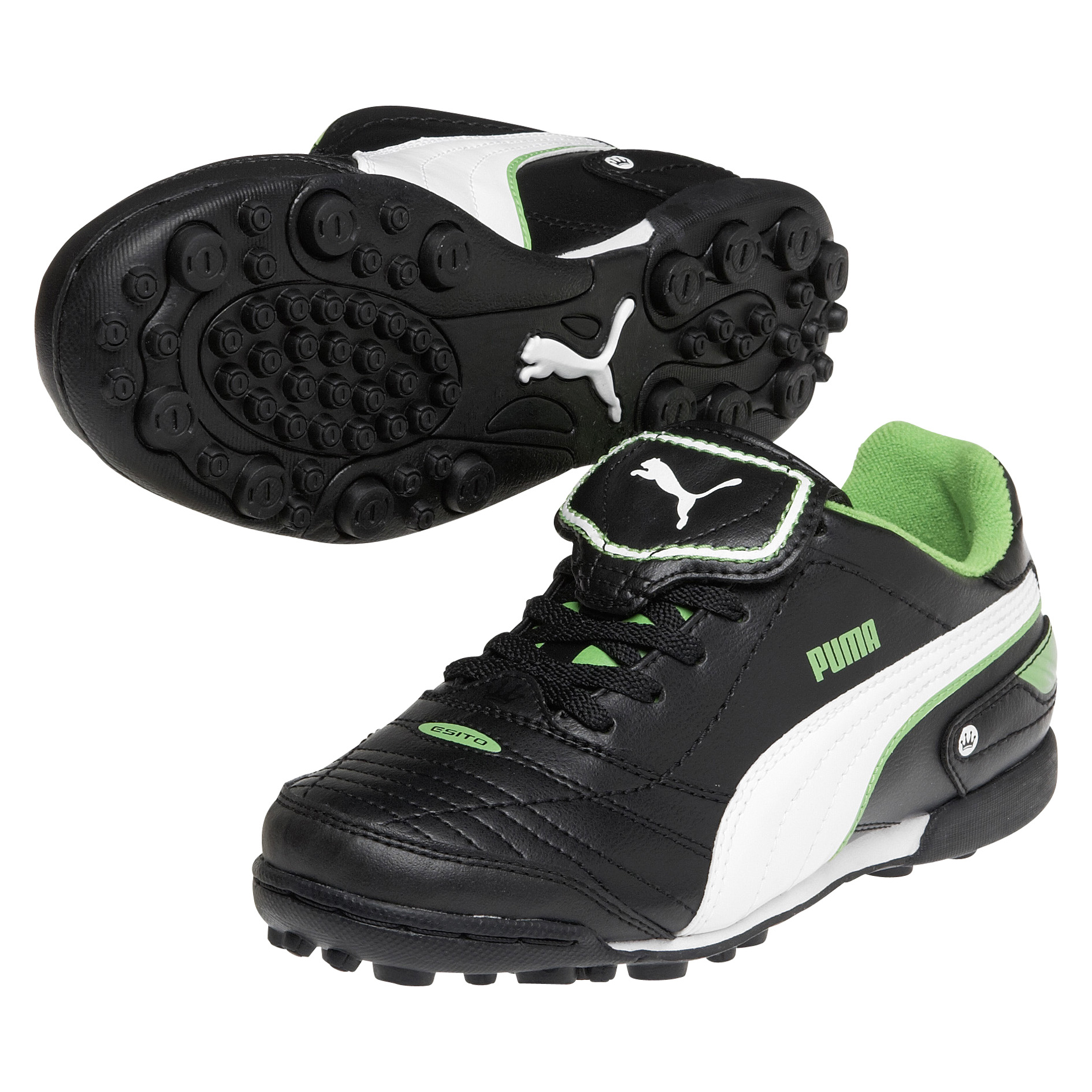 Puma Esito Finale Astro Turf Trainers - Kids - Black/White/Fluo Green