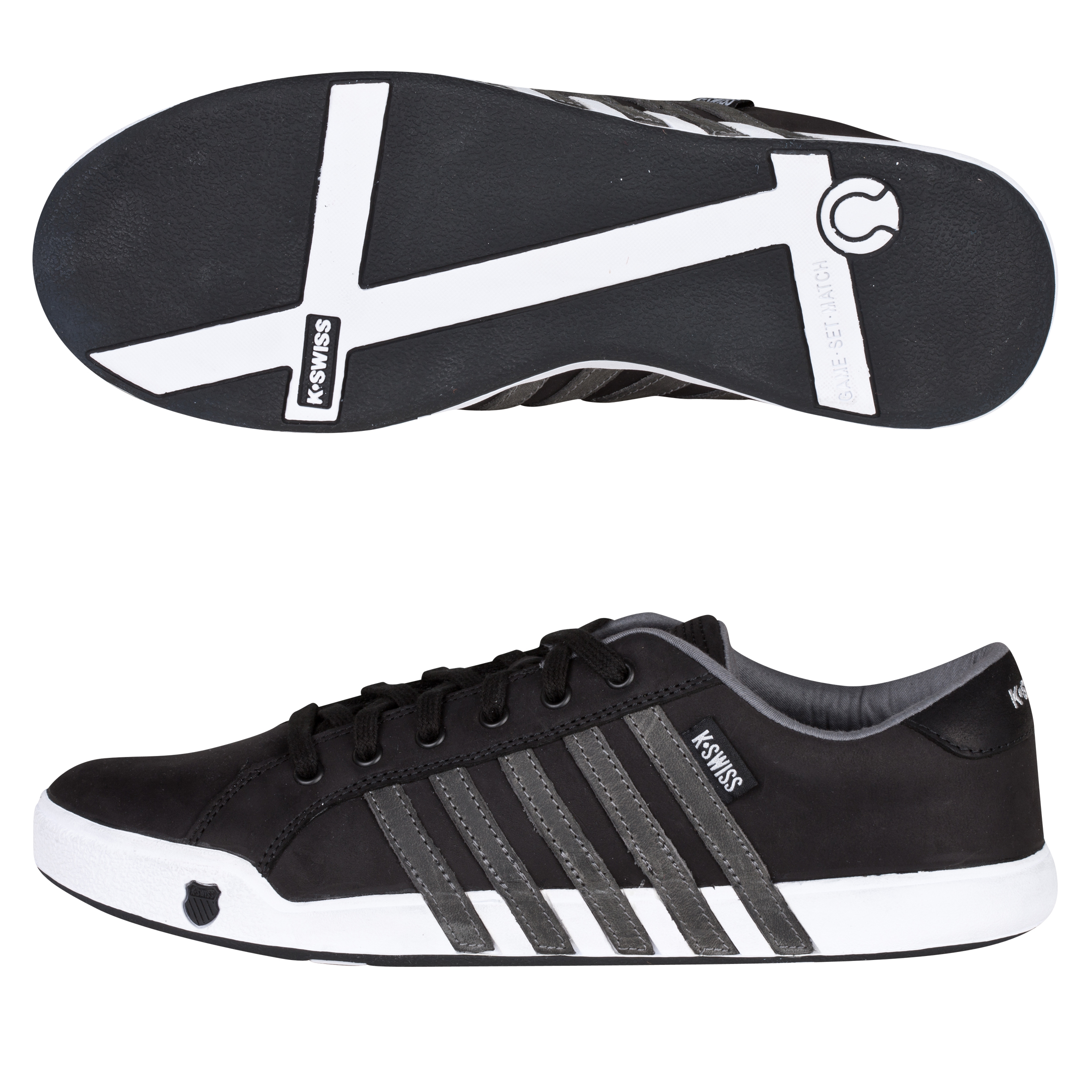 K-Swiss Newport II Trainers - Black/Carbon/White
