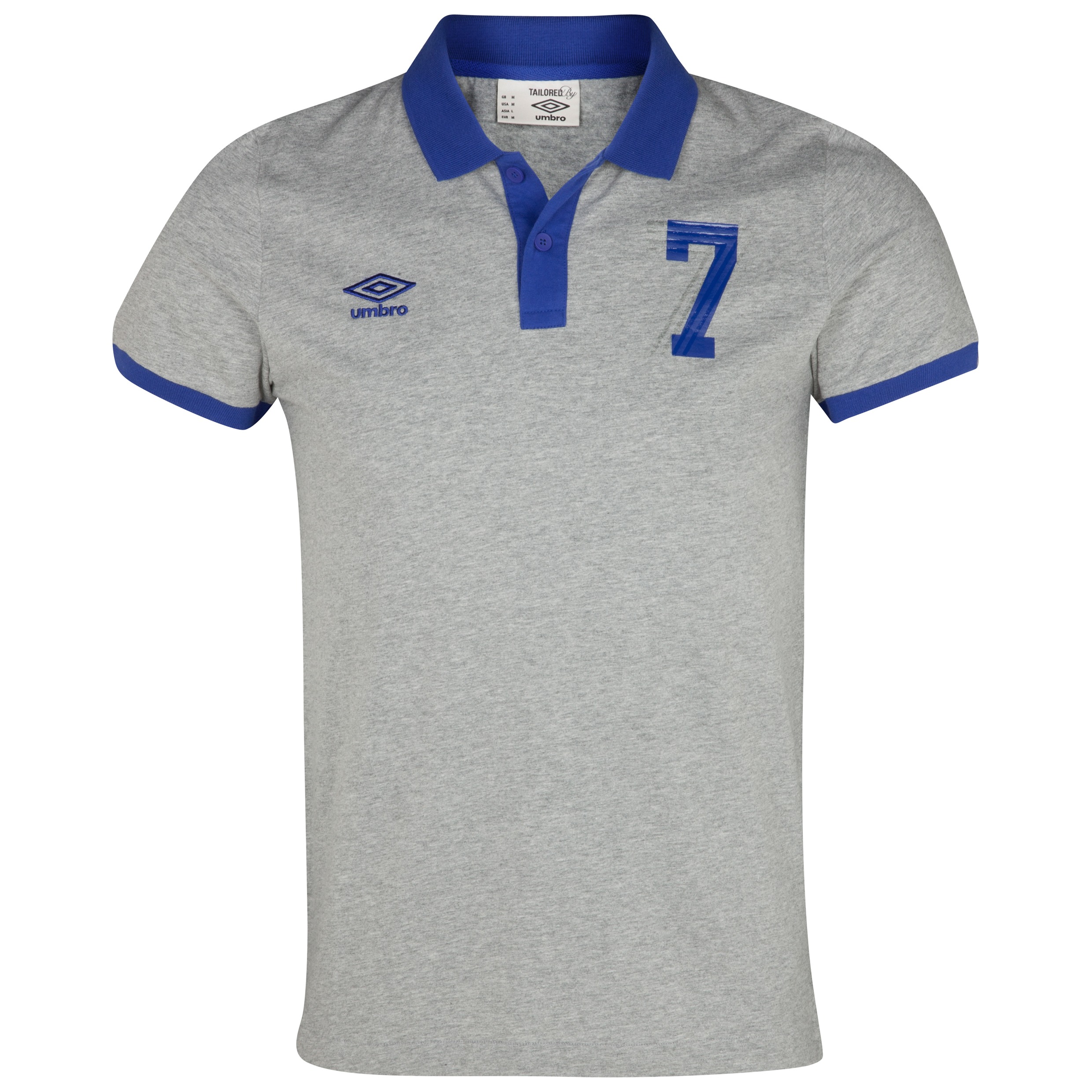 Umbro Heritage Polo - Grey Marl/Clematis Blue