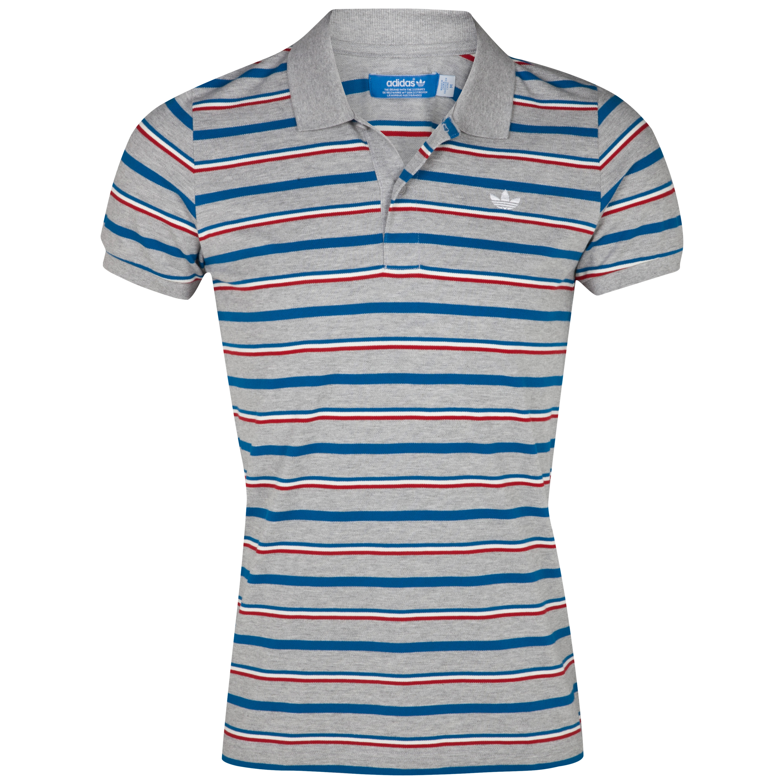 Originals Striped Polo - Medium Grey Heather