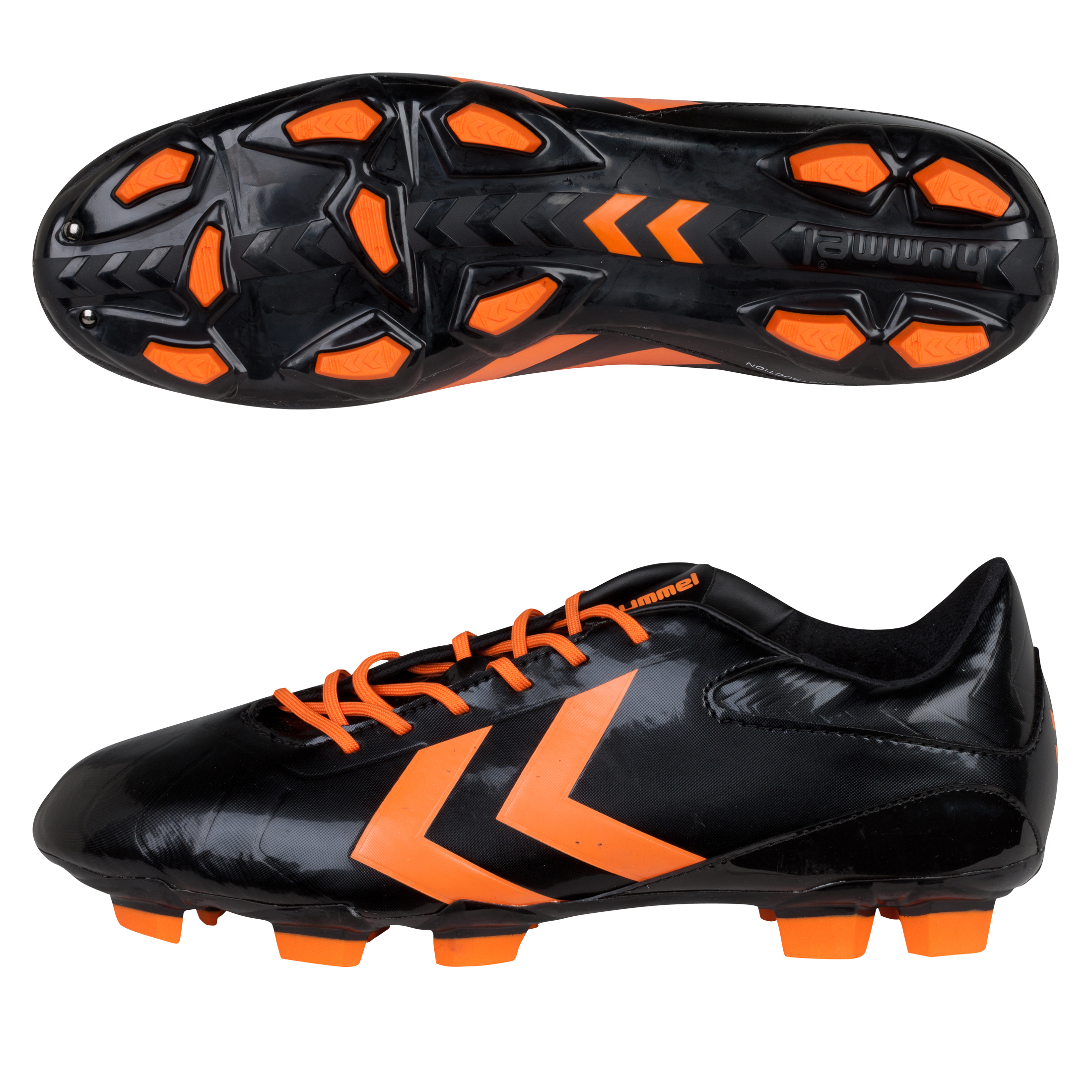 Hummel Rapid Firm Ground Football Boots - Black/Golden Poppy