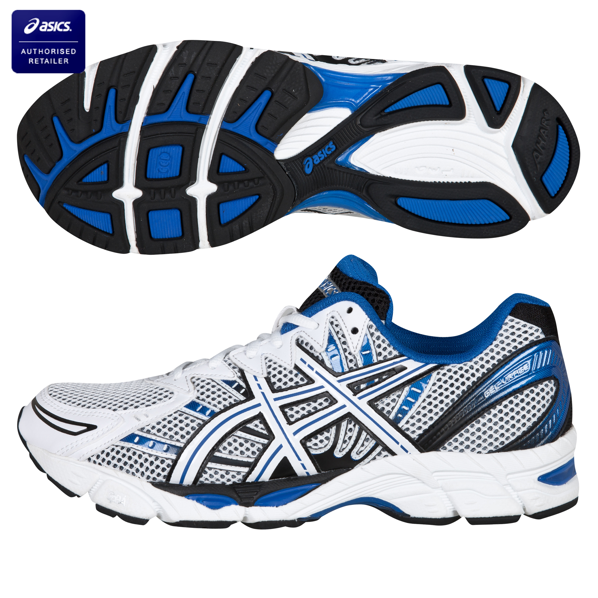 Asics Gel-Virage 6 Running Trainers - White/Black/Blue