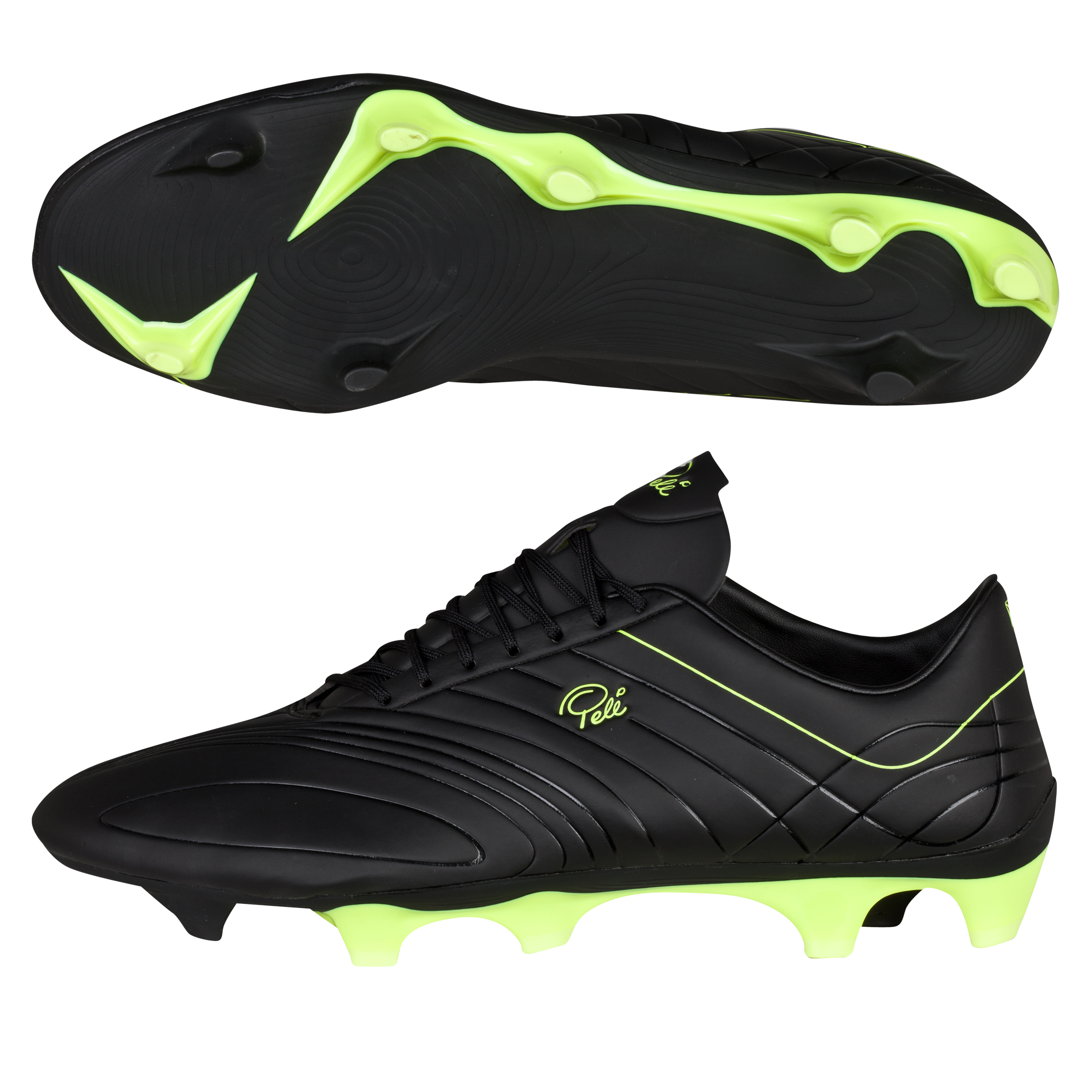 Pele Sports Trinity 3E FG Black/Neon Yellow