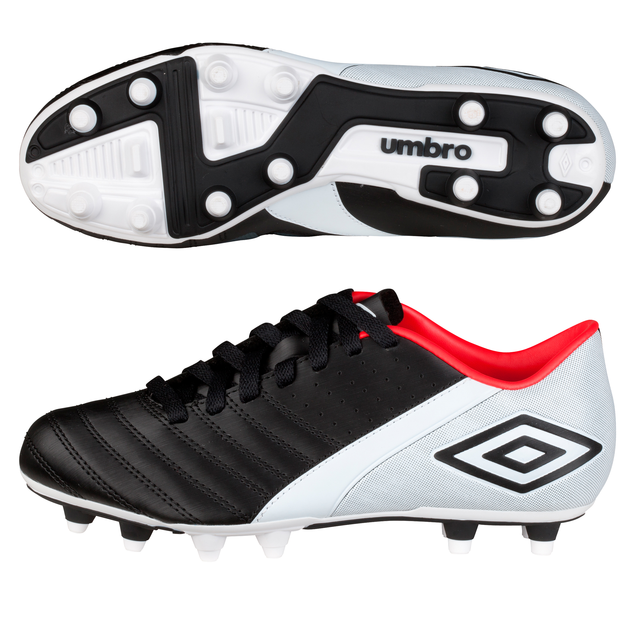 Umbro Extremis Hard Ground Football Boots - Black/White/True Red - Kids