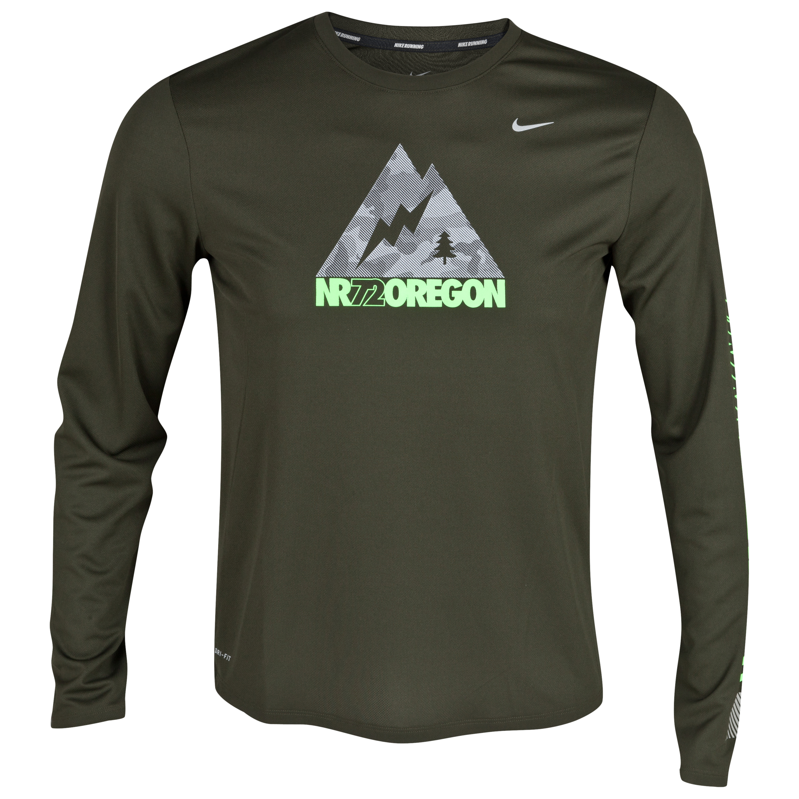 Nike Oregon T-Shirt - Sequoia/Reflective Silver - Long Sleeve