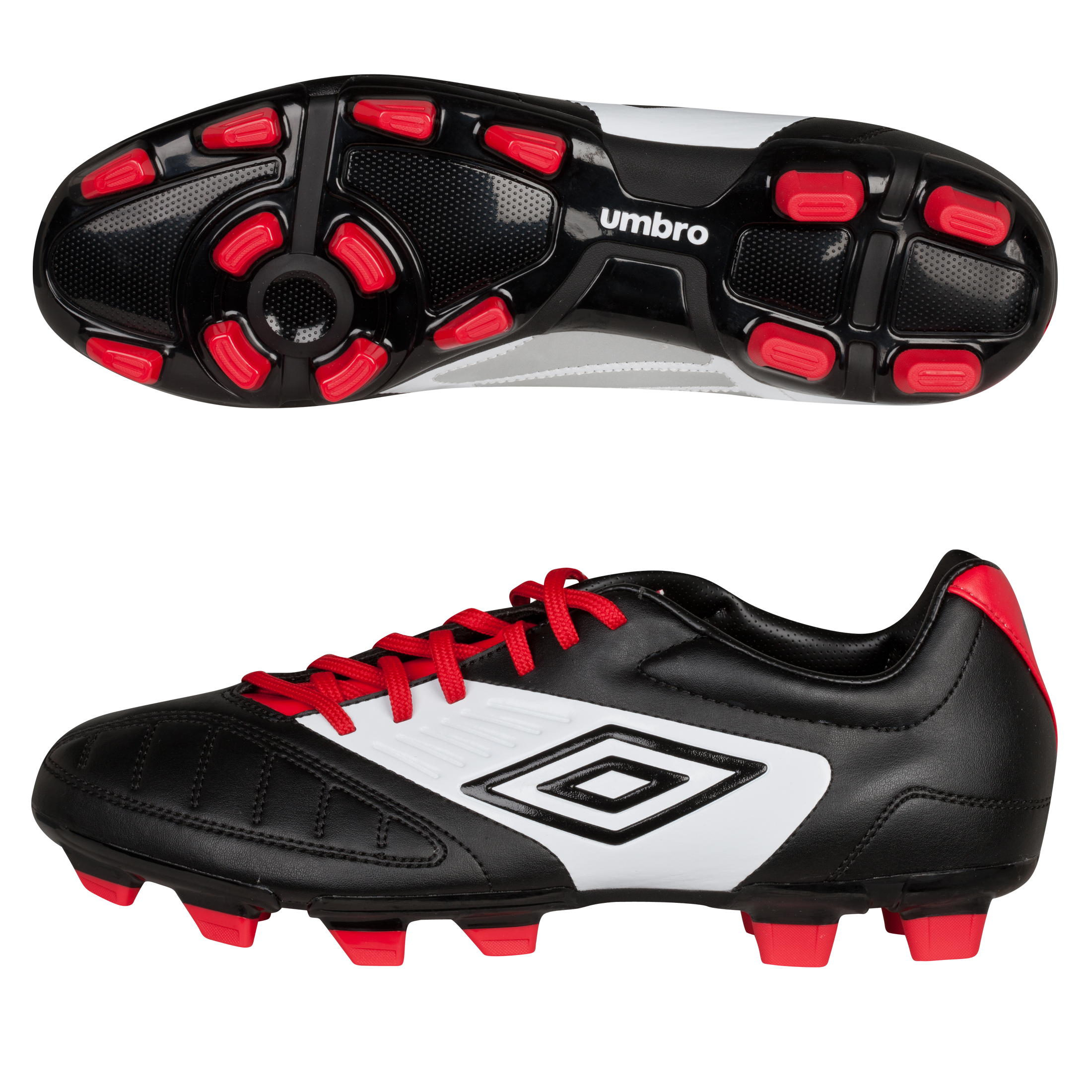 Umbro Geometra Cup Firm Ground Football Boots - Black/White/True Red