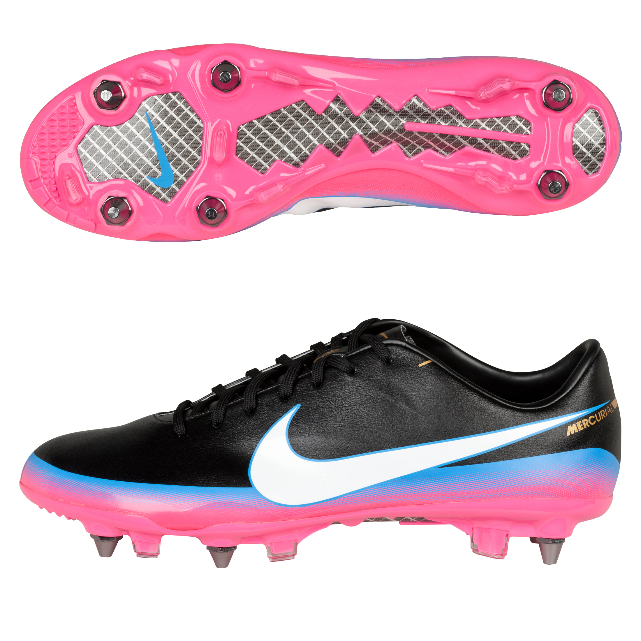 Nike Mercurial Vapor III CR7 Soft Ground Pro Football Boots - Black/White/Blue Glow/Pink Flash