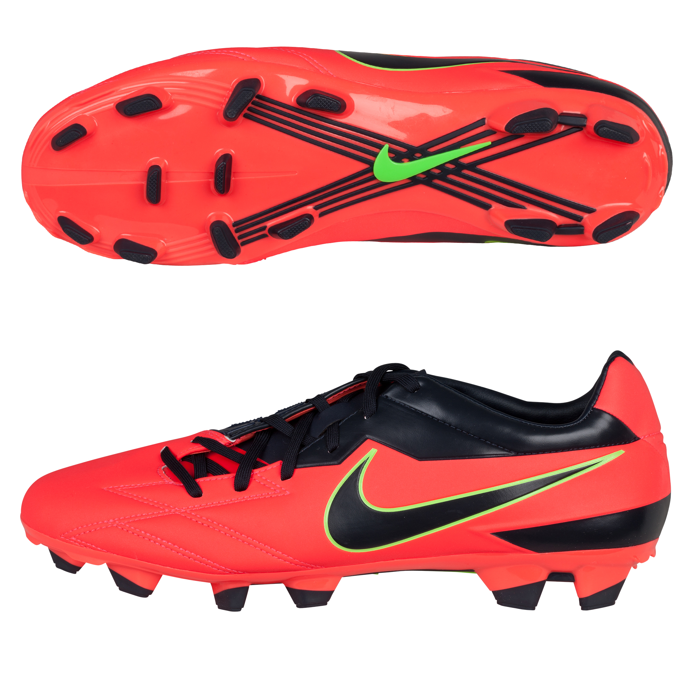 Nike T90 Strike IV Firm Ground Football Boots - Bright Crimson/Dark Obsidian/Electric Glow