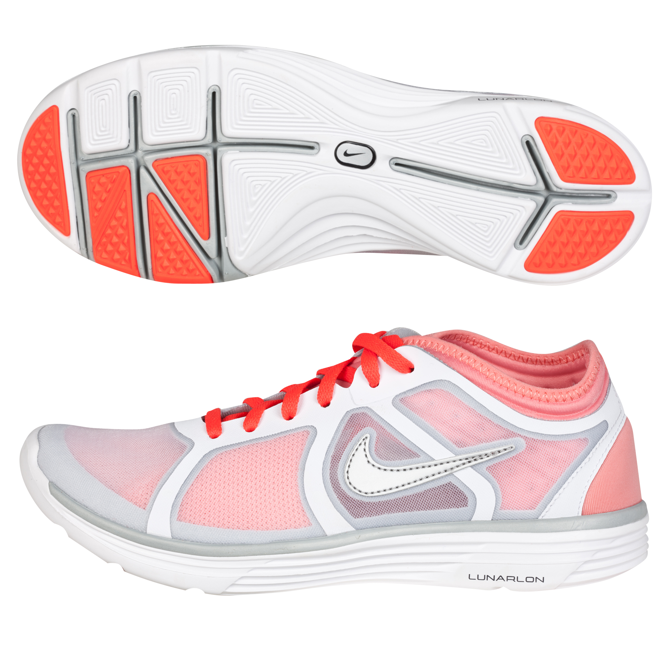 Nike Lunarbase Trainers - White/Mtllc Slvr-Brght Pch-Brg - Womens