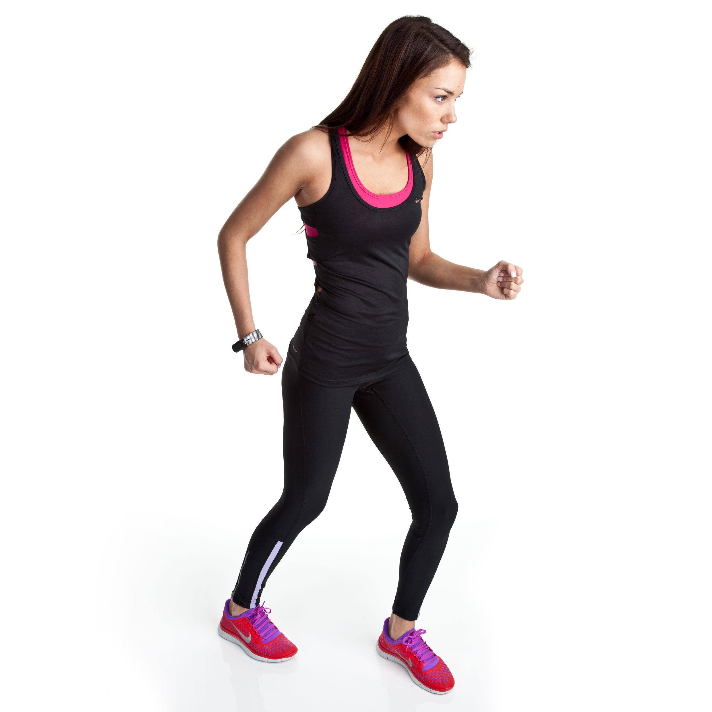 Nike Filament Tight - Black/Medium Violet/Matte Silver - Womens