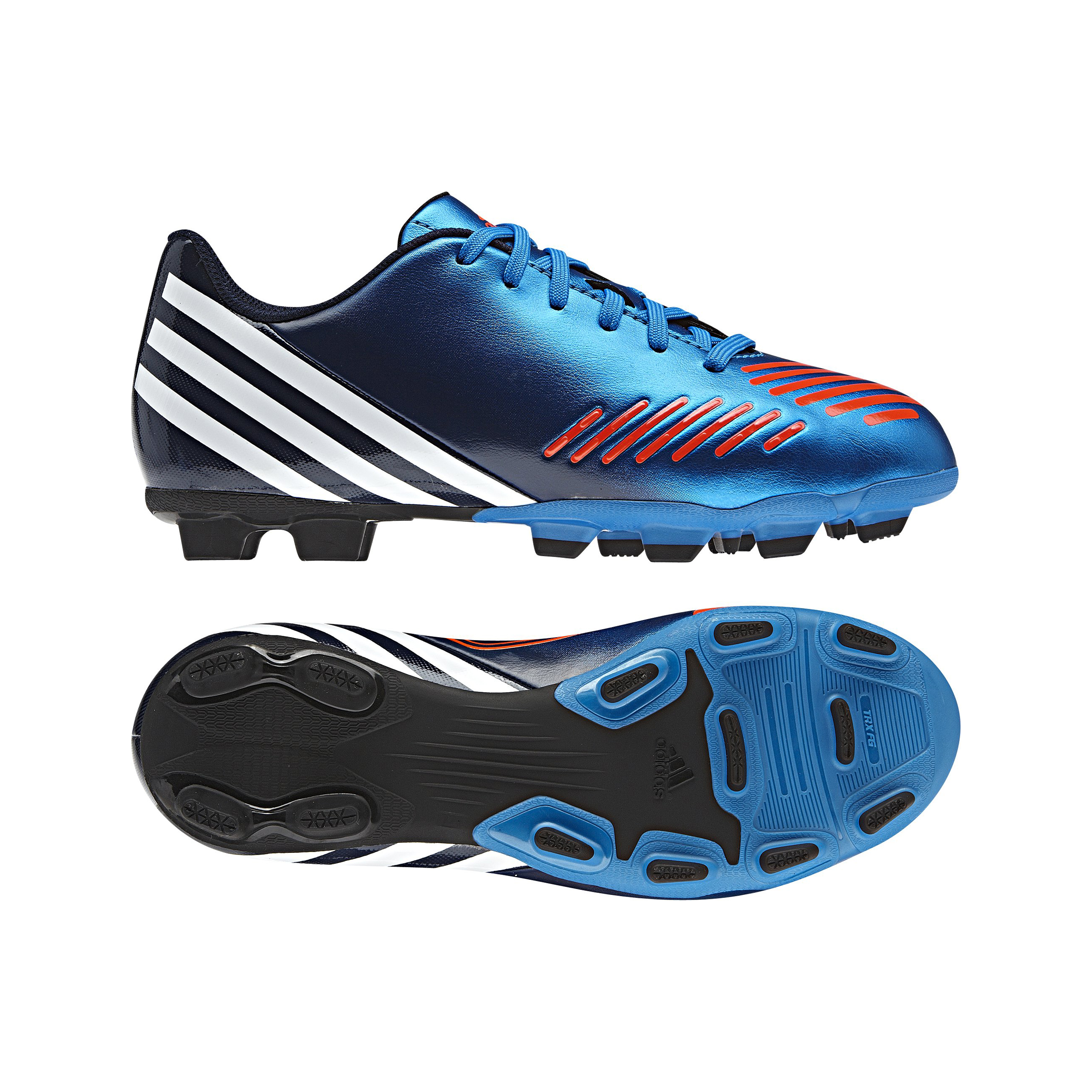 Adidas Predator LZ TRX Frim Ground Football Boots - Bright Blue/Running White/Infrared - Kids