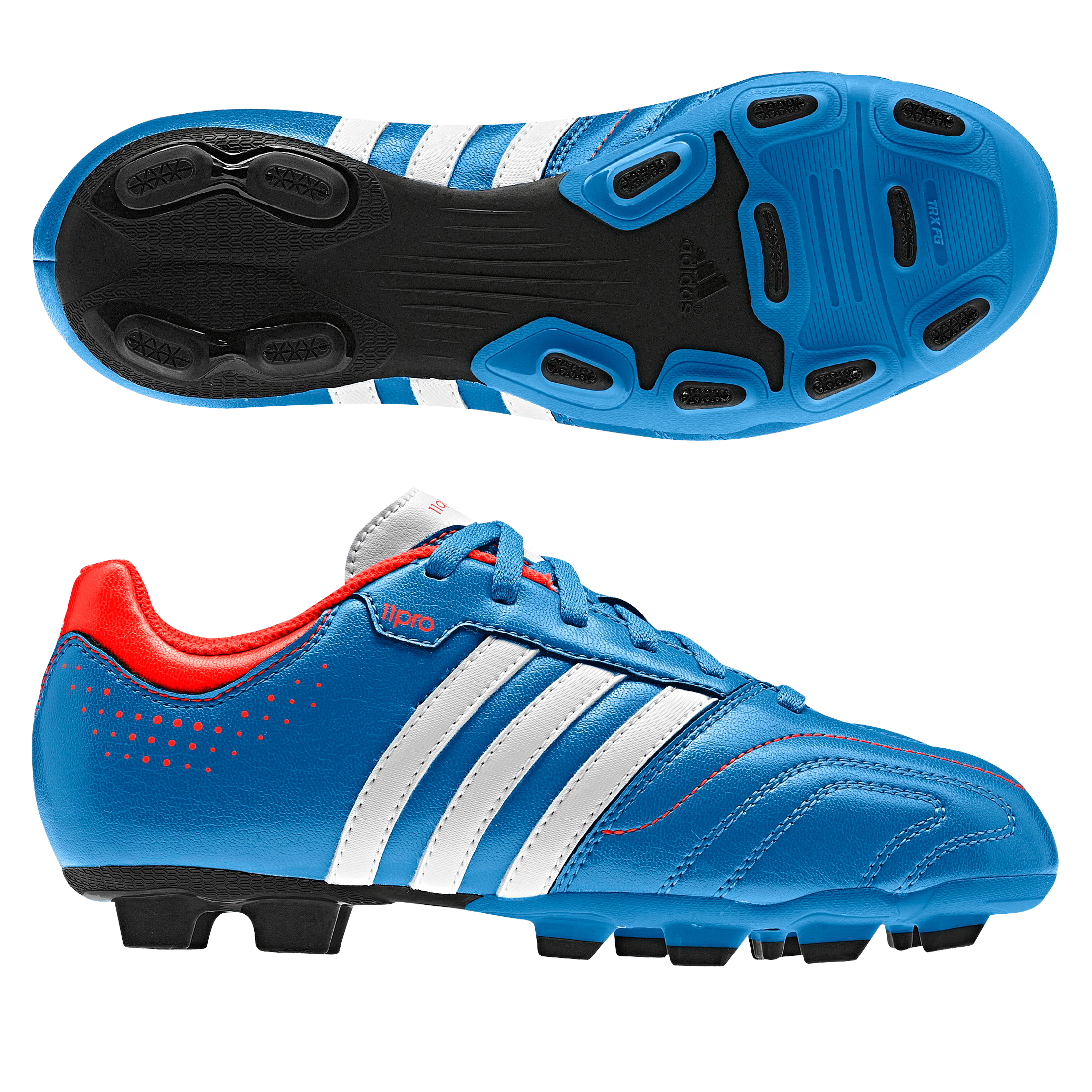 Adidas 11Questra TRX Firm Ground Football Boots - Bright Blue/Running White/Infrared - Kids