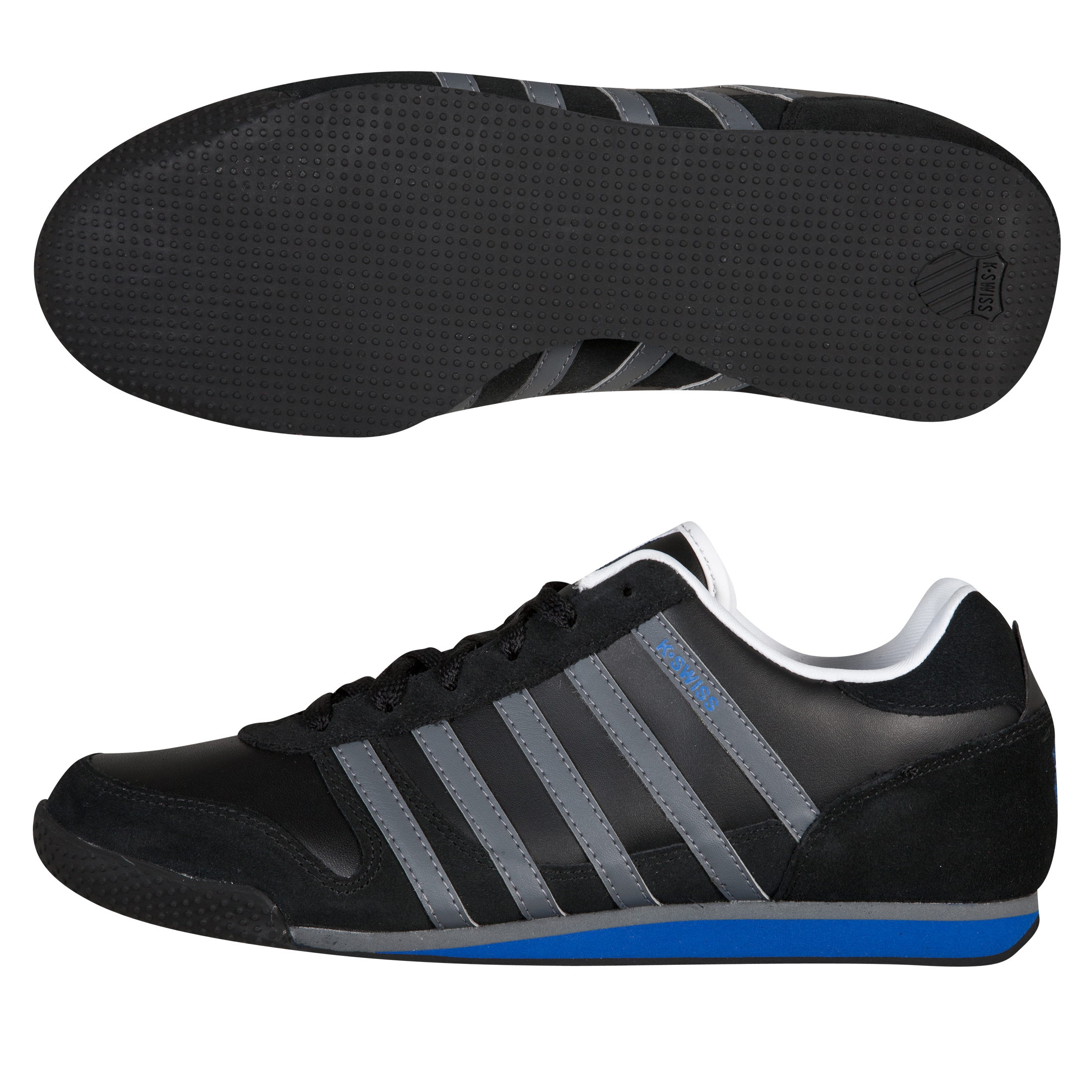 K-Swiss Whitburn Leather Trainers - Black/Blue