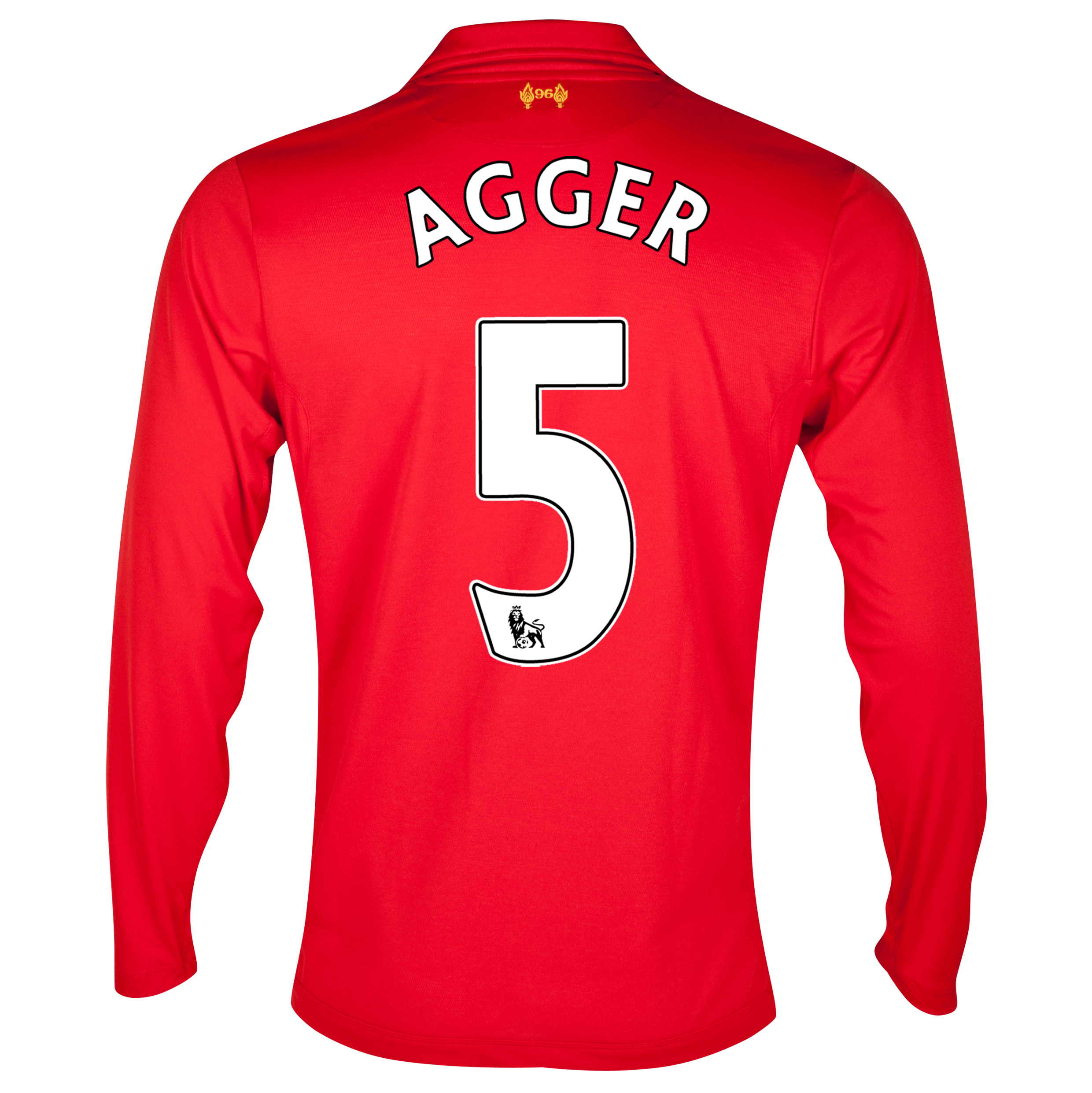 Liverpool Home Shirt 2012/13 - Long Sleeve - Youths with Agger 5 printing
