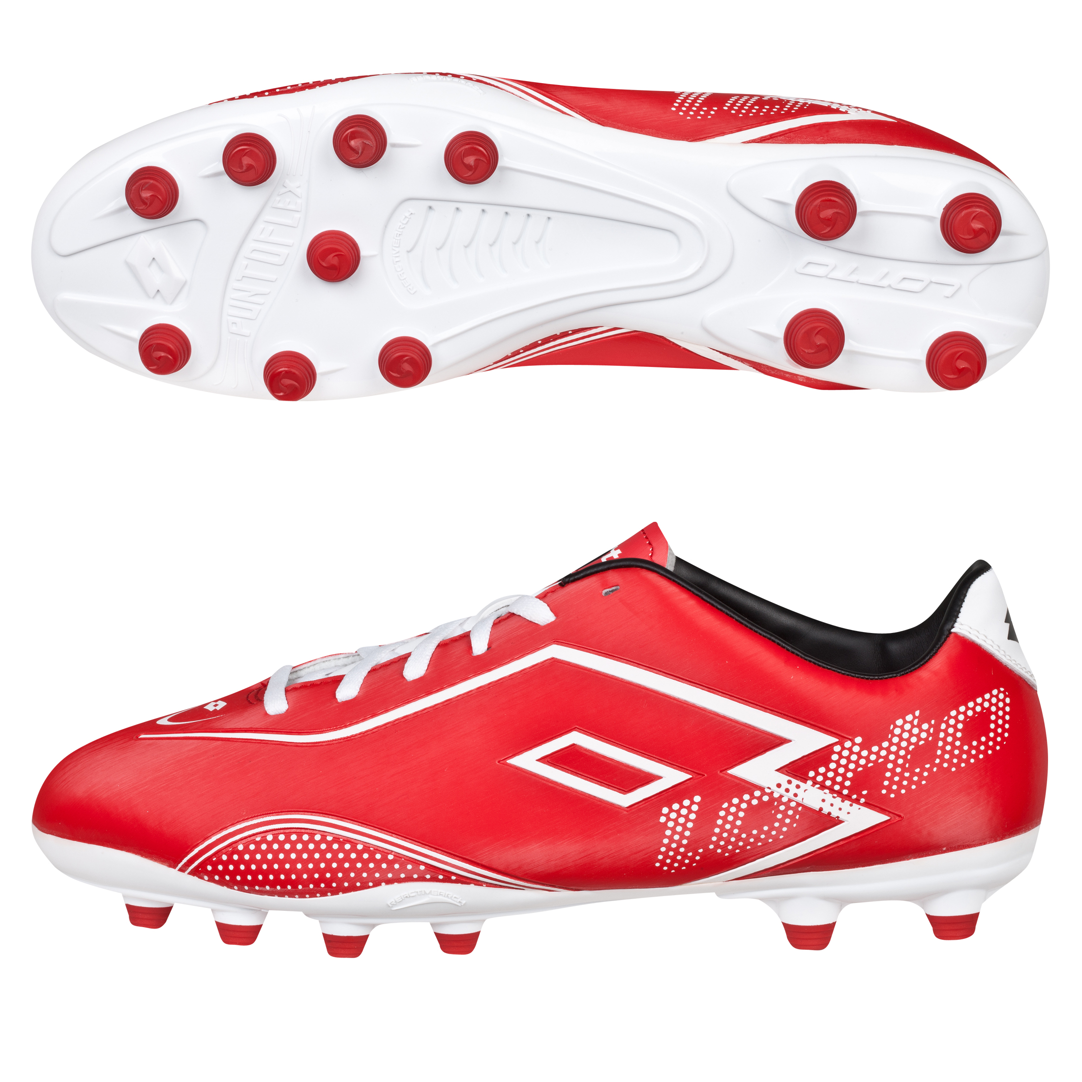 Lotto Zhero Gravity.II 700 Firm Ground Football Boots - Risk Red/White